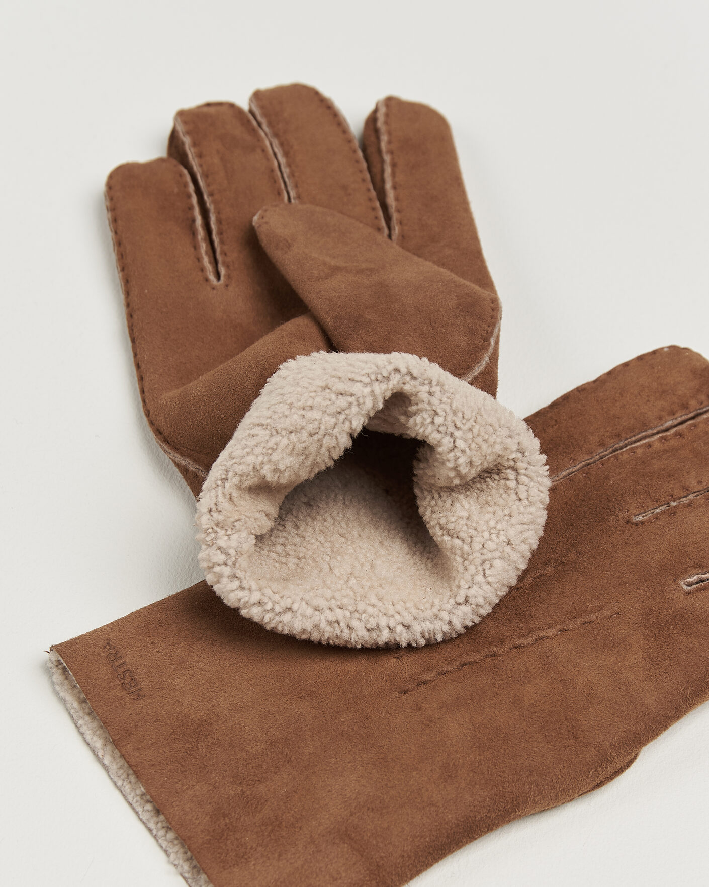 Heren | Handschoenen | Hestra | Bernard Lambskin Suede Glove Brown
