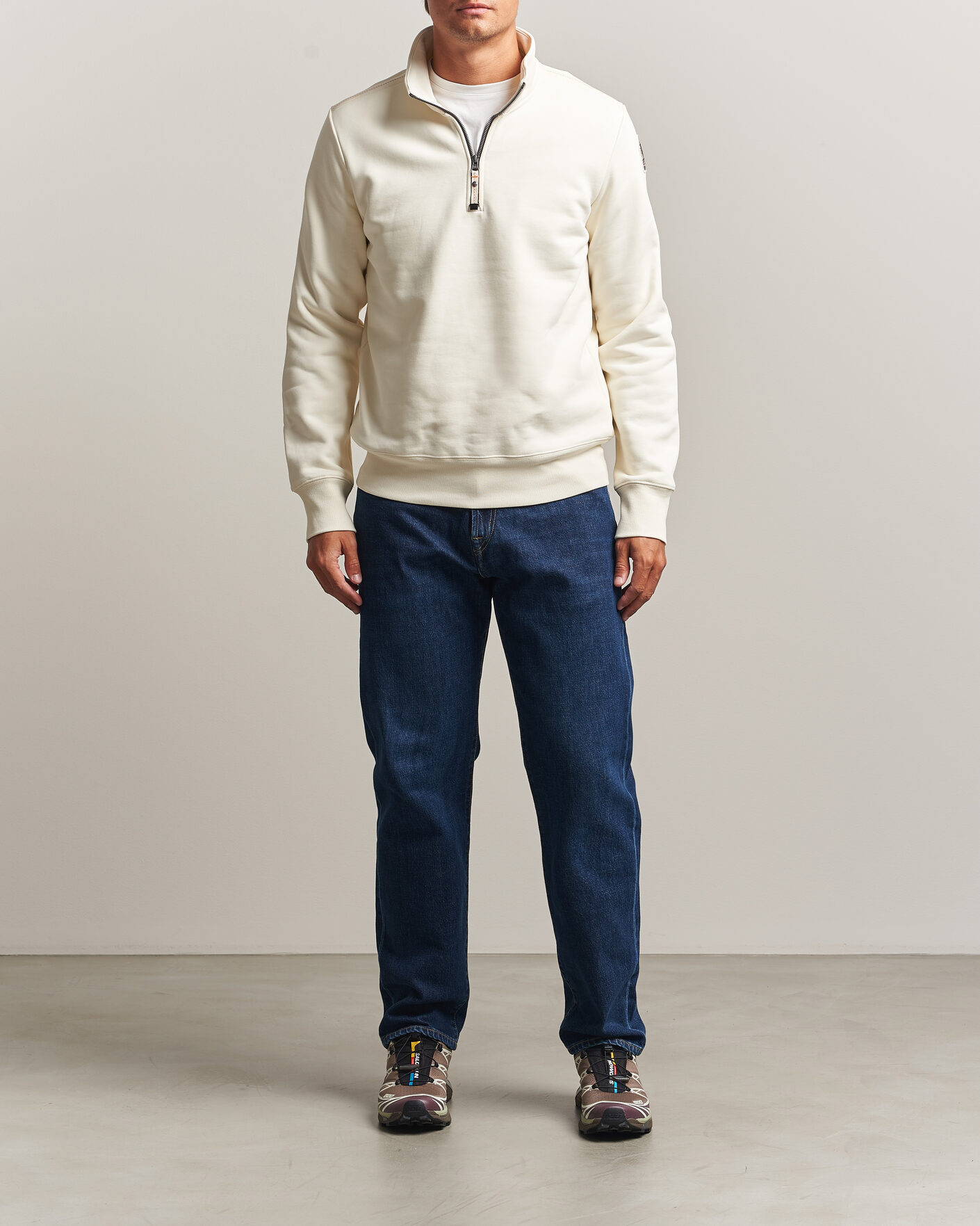 Homme | Pulls Et Tricots | Parajumpers | Broad Peak Super Easy Half Zip Sweatshirt Warm Ivory
