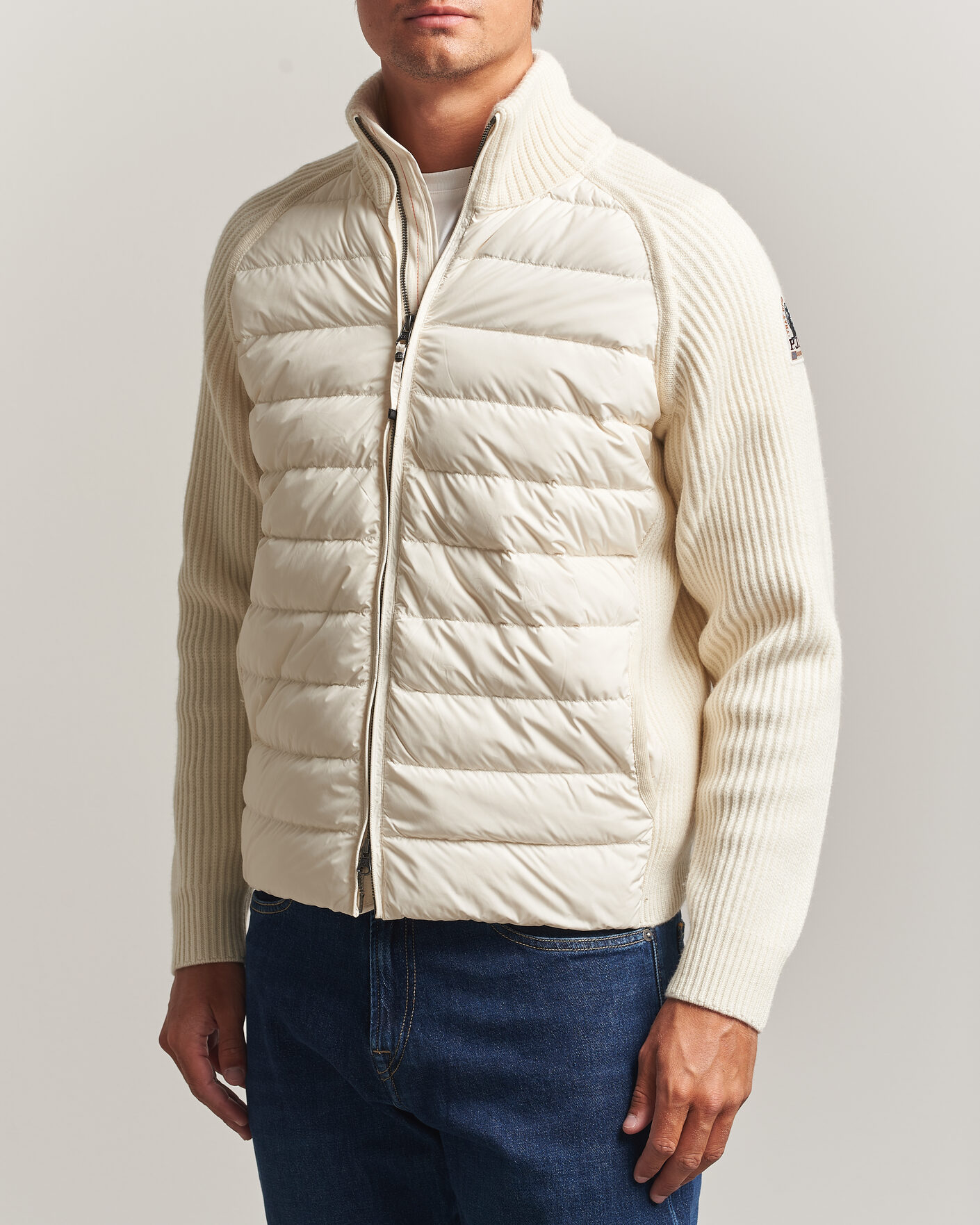 Heren | Jassen | Parajumpers | Olmo Rib Knitted Hybrid Jacket Warm Ivory