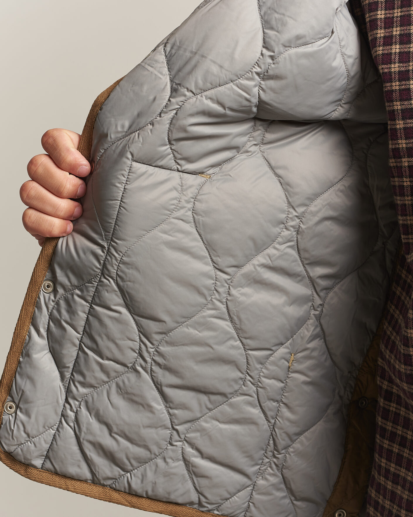 Heren | Gilets | TAION | Military Crew Neck Down Vest Dark Khaki Olive
