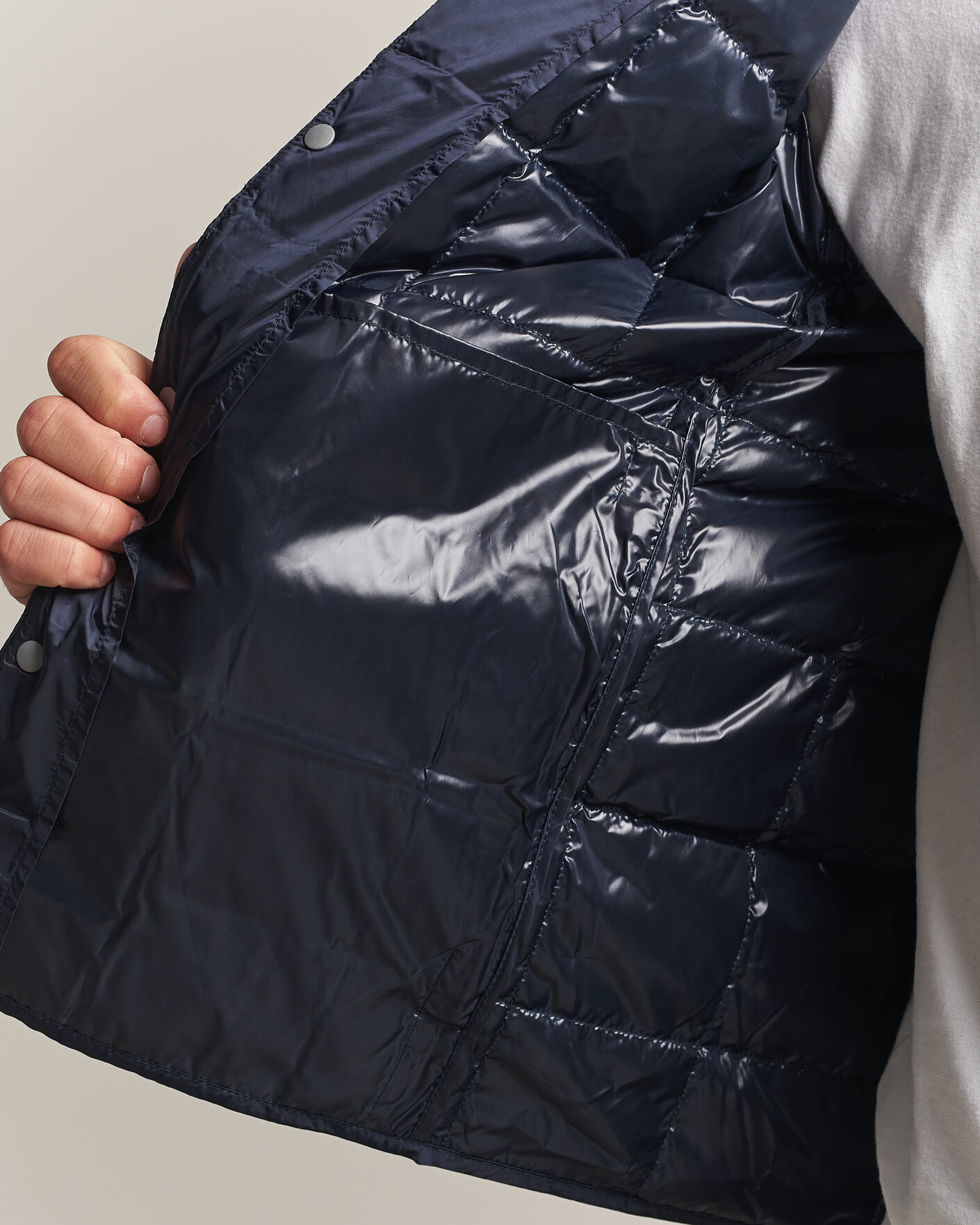Homme | Manteaux Et Vestes | TAION | Crew Neck Button Down Jacket Dark Navy