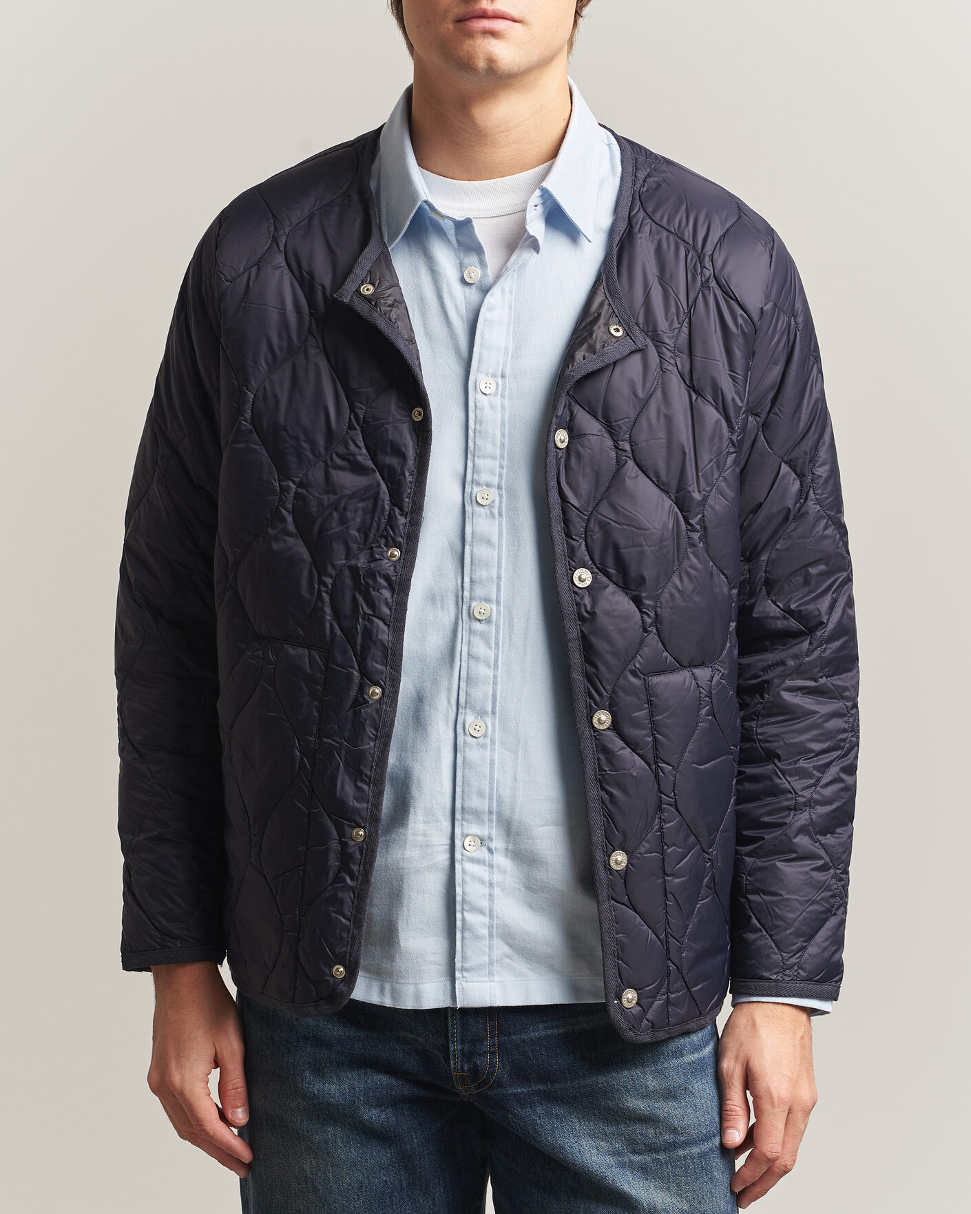 Heren | Jassen | TAION | Military Crew Neck Down Jacket Dark Navy