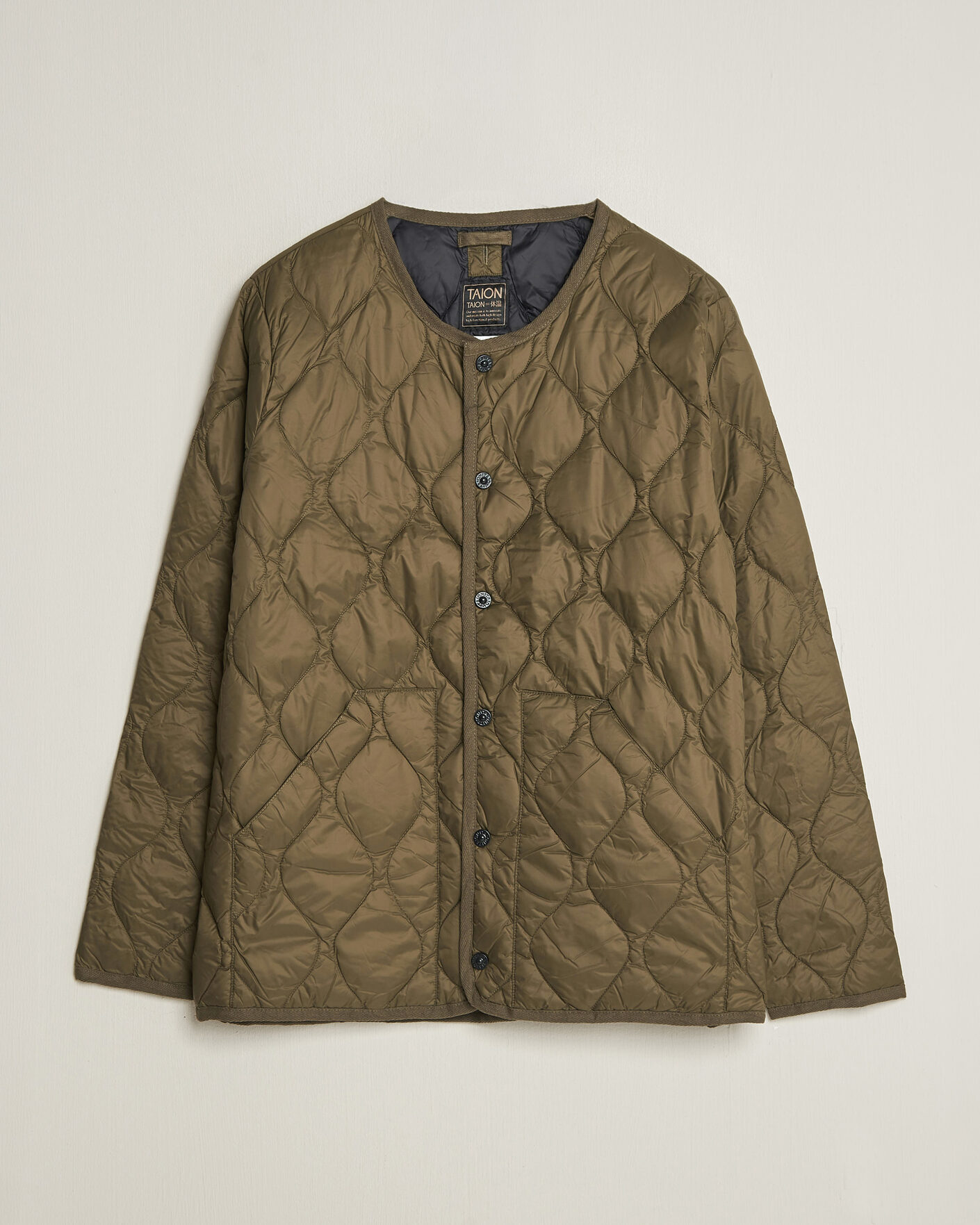 Homme | Manteaux Et Vestes | TAION | Military Crew Neck Down Jacket Dark Olive