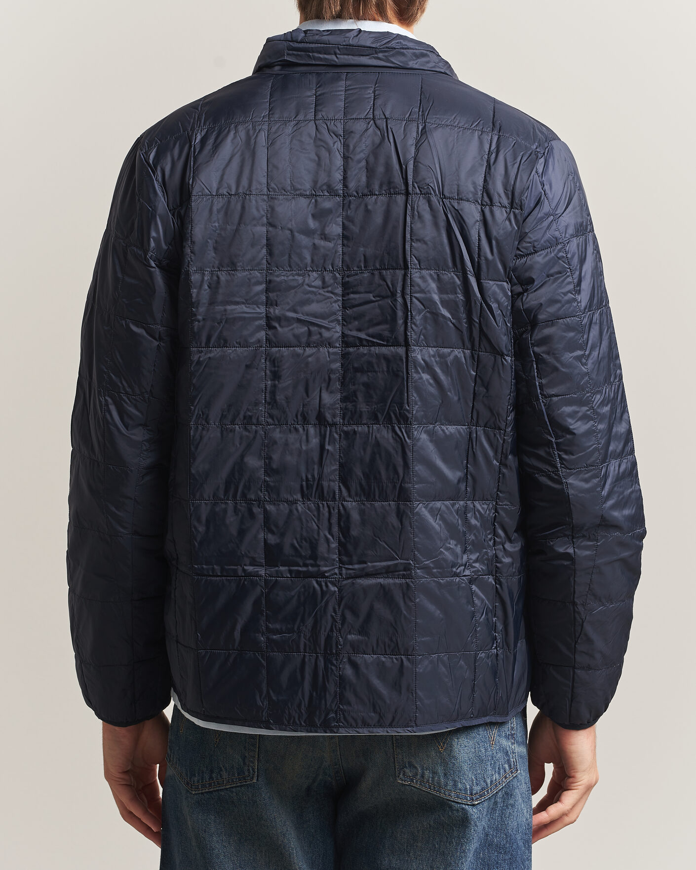 Heren | Jassen | TAION | High Neck Full Zip Lightweight Down Jacket Dark Navy