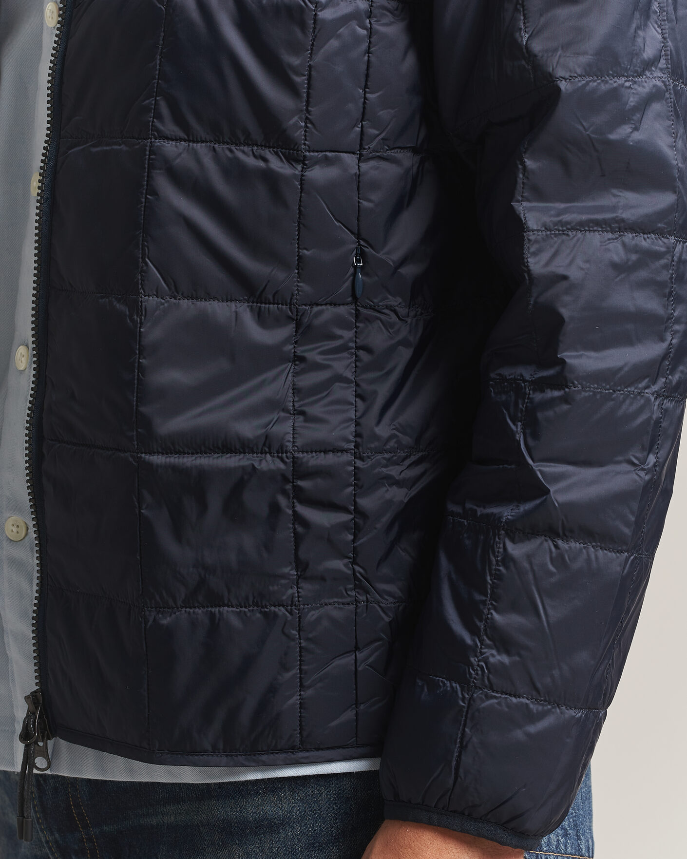 Heren | Jassen | TAION | High Neck Full Zip Lightweight Down Jacket Dark Navy