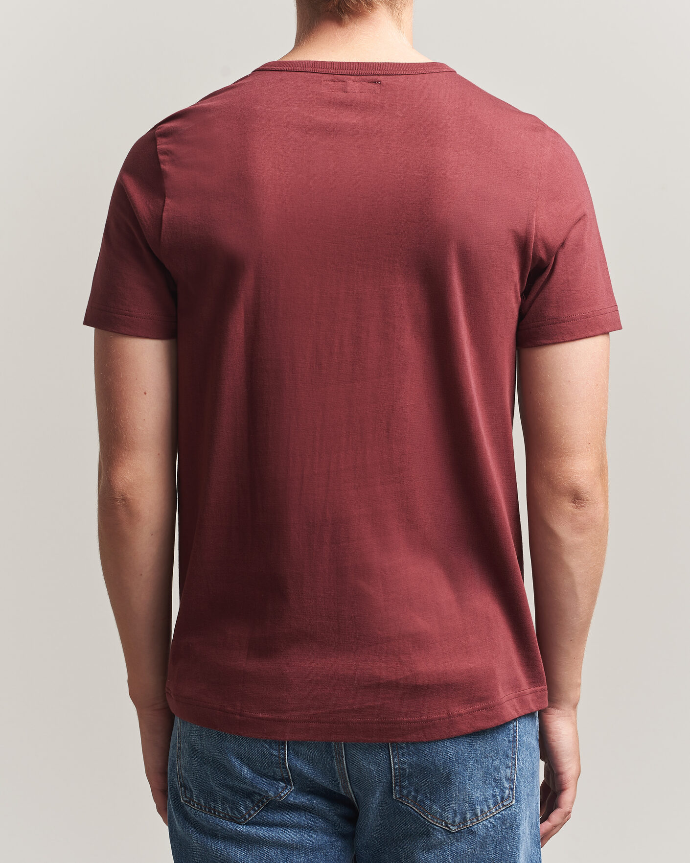 Homme | T-shirts | Merz b. Schwanen | 1950s Classic Loopwheeled T-shirt Burgundy