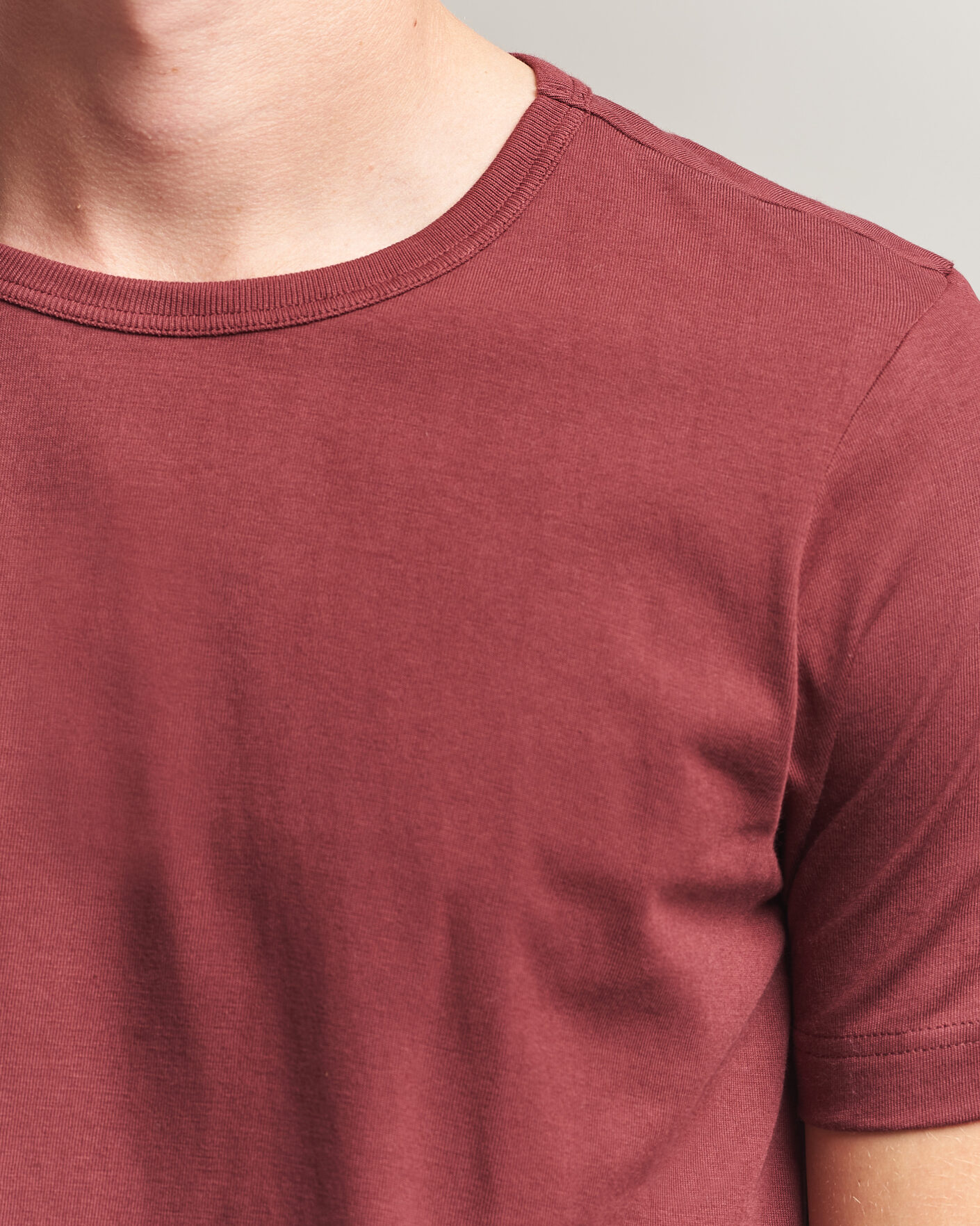 Homme | T-shirts | Merz b. Schwanen | 1950s Classic Loopwheeled T-shirt Burgundy