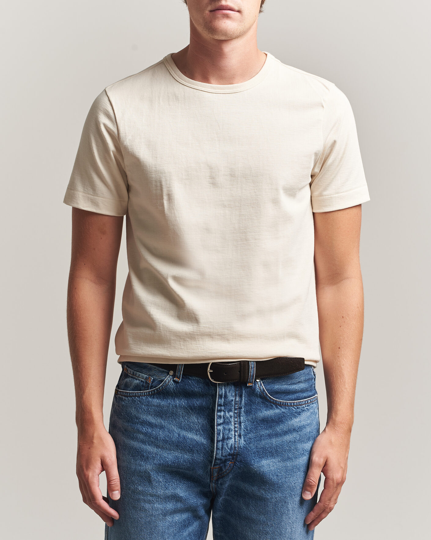 Homme | T-shirts | Merz b. Schwanen | Classic Fit Loopwheeled T-Shirt Nature