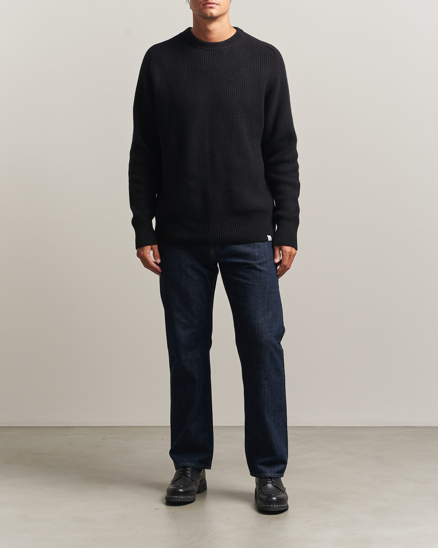 Homme | Pulls Et Tricots | Merz b. Schwanen | Merino/Cashmere Knitted Sweater Deep Black