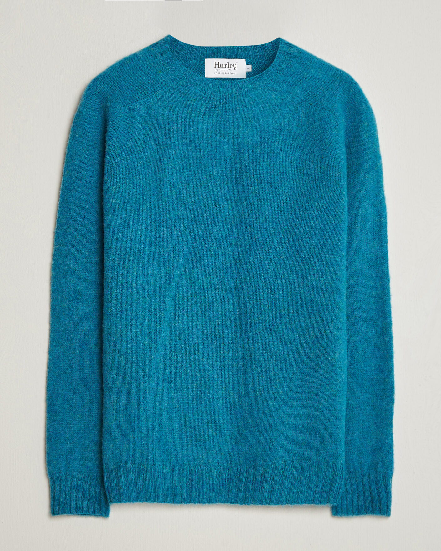 Homme | Pulls Et Tricots | Harley Of Scotland | Brushed Supersoft Lambswool Crewneck Gulfstream