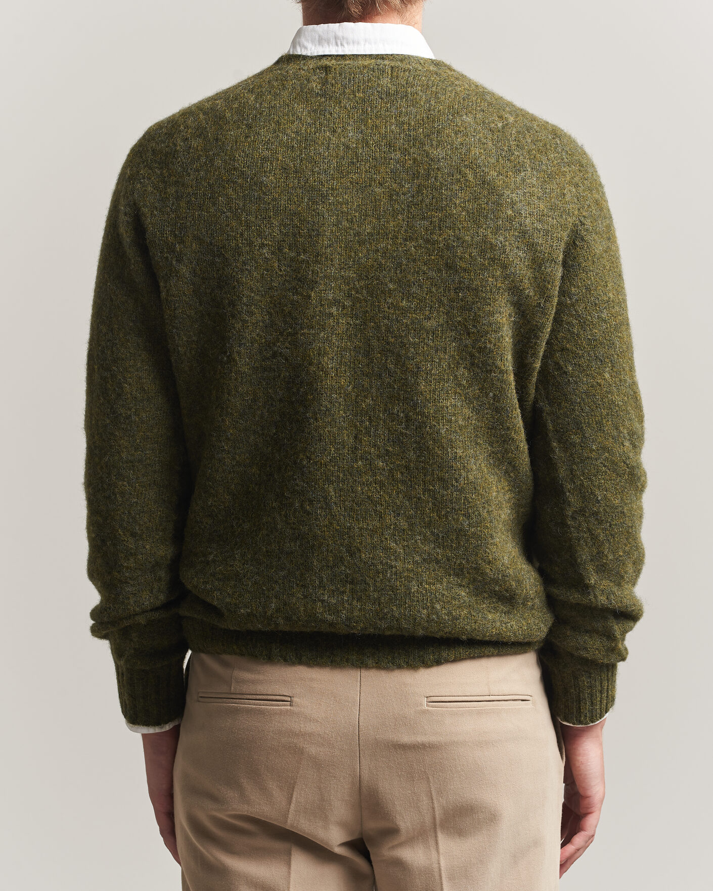 Homme | Pulls Et Tricots | Harley Of Scotland | Brushed Supersoft Lambswool Crewneck Scots Pine