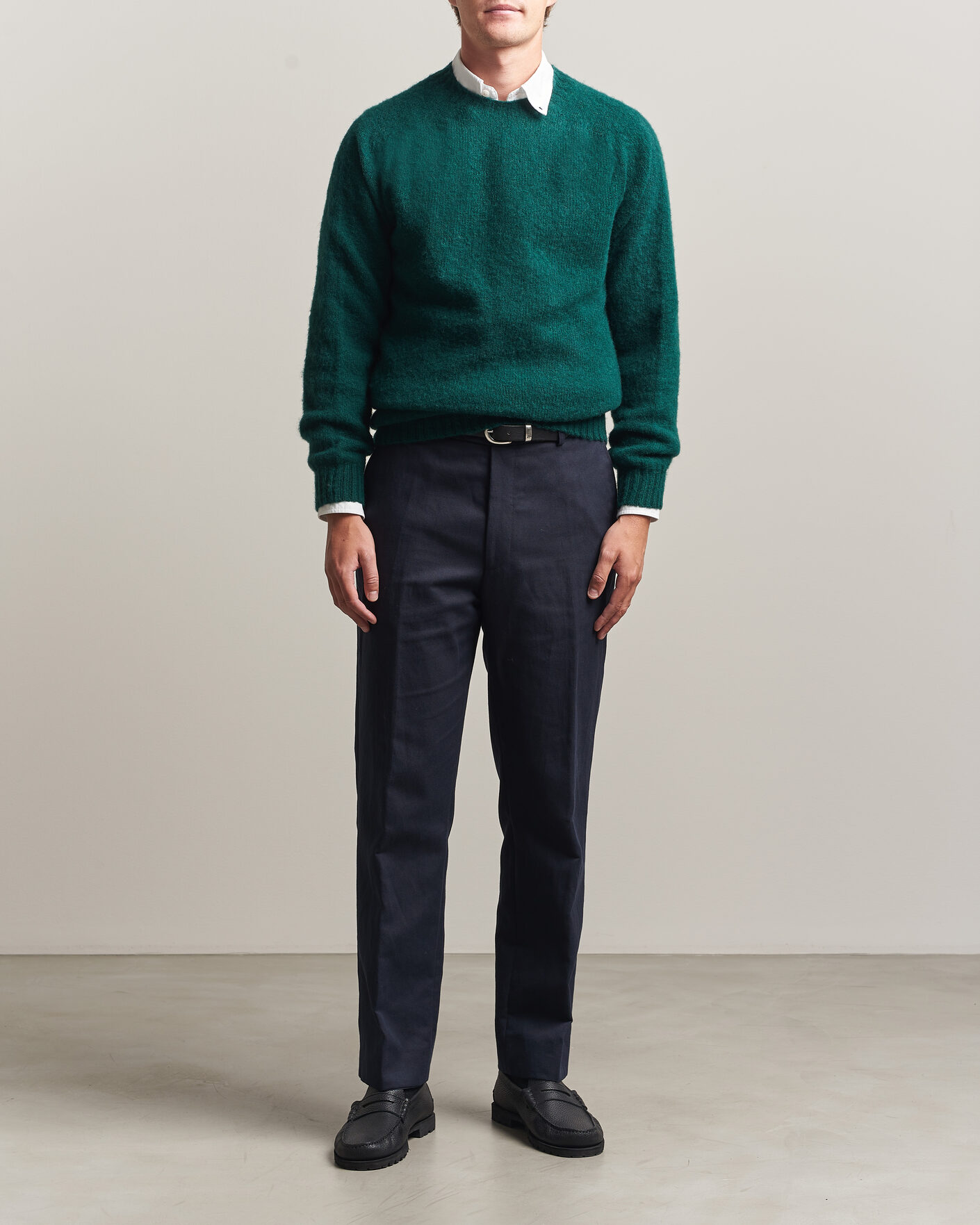 Homme | Pulls Et Tricots | Harley Of Scotland | Brushed Supersoft Lambswool Crewneck Tartan
