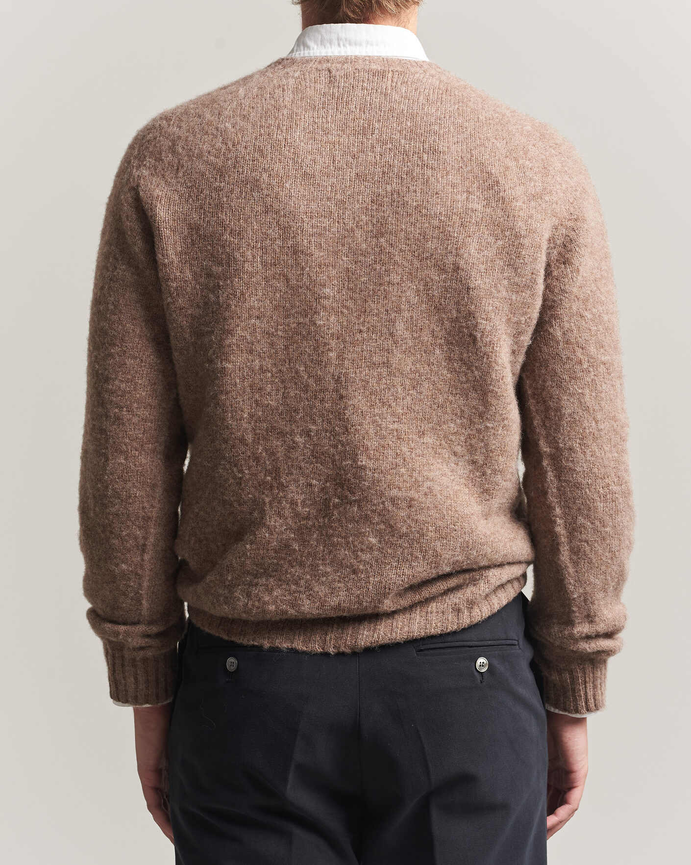 Homme | Pulls Et Tricots | Harley Of Scotland | Brushed Supersoft Lambswool Crewneck Tundra