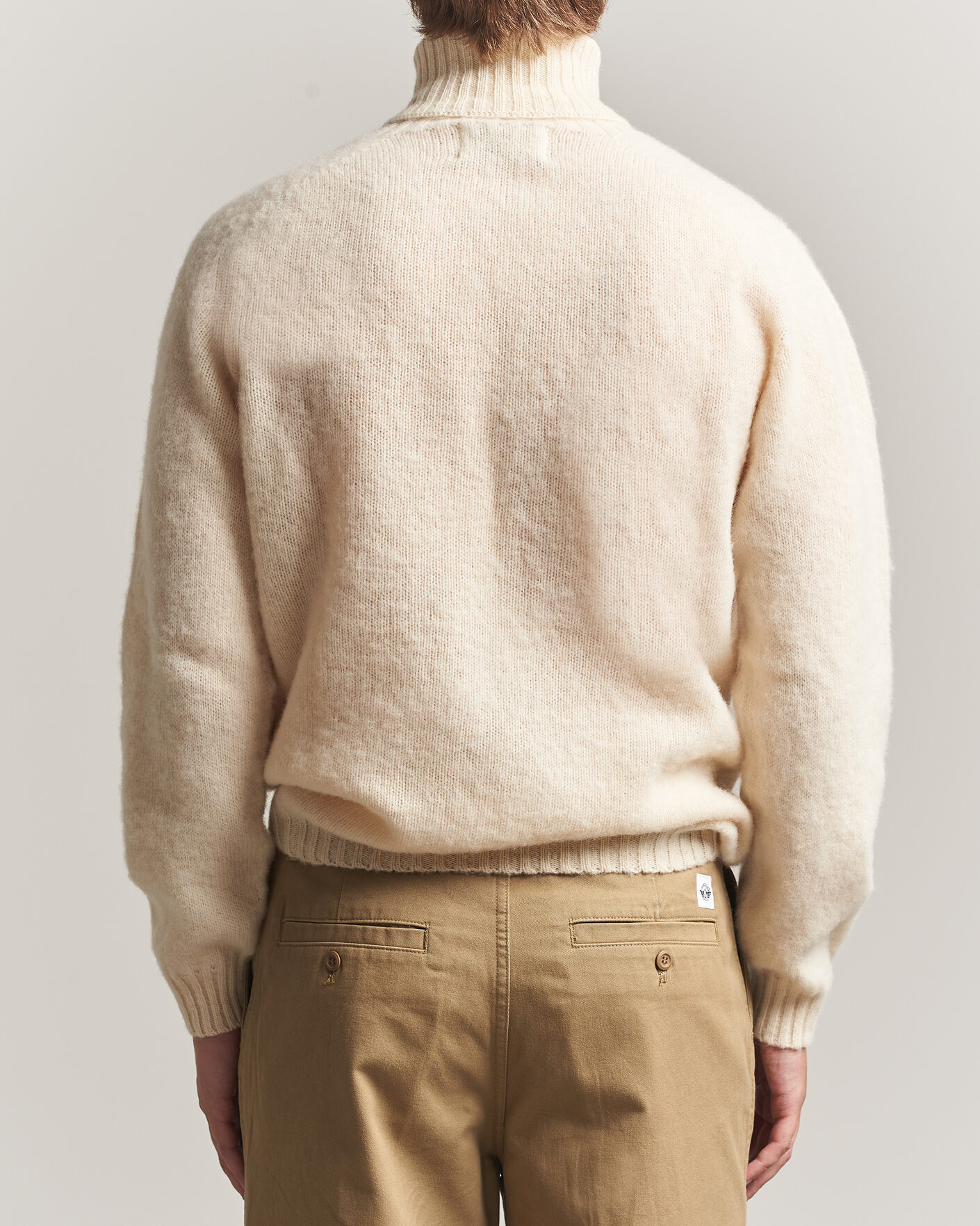 Homme | Pulls Et Tricots | Harley Of Scotland | Brushed Supersoft Lambswool Rollneck Vanilla