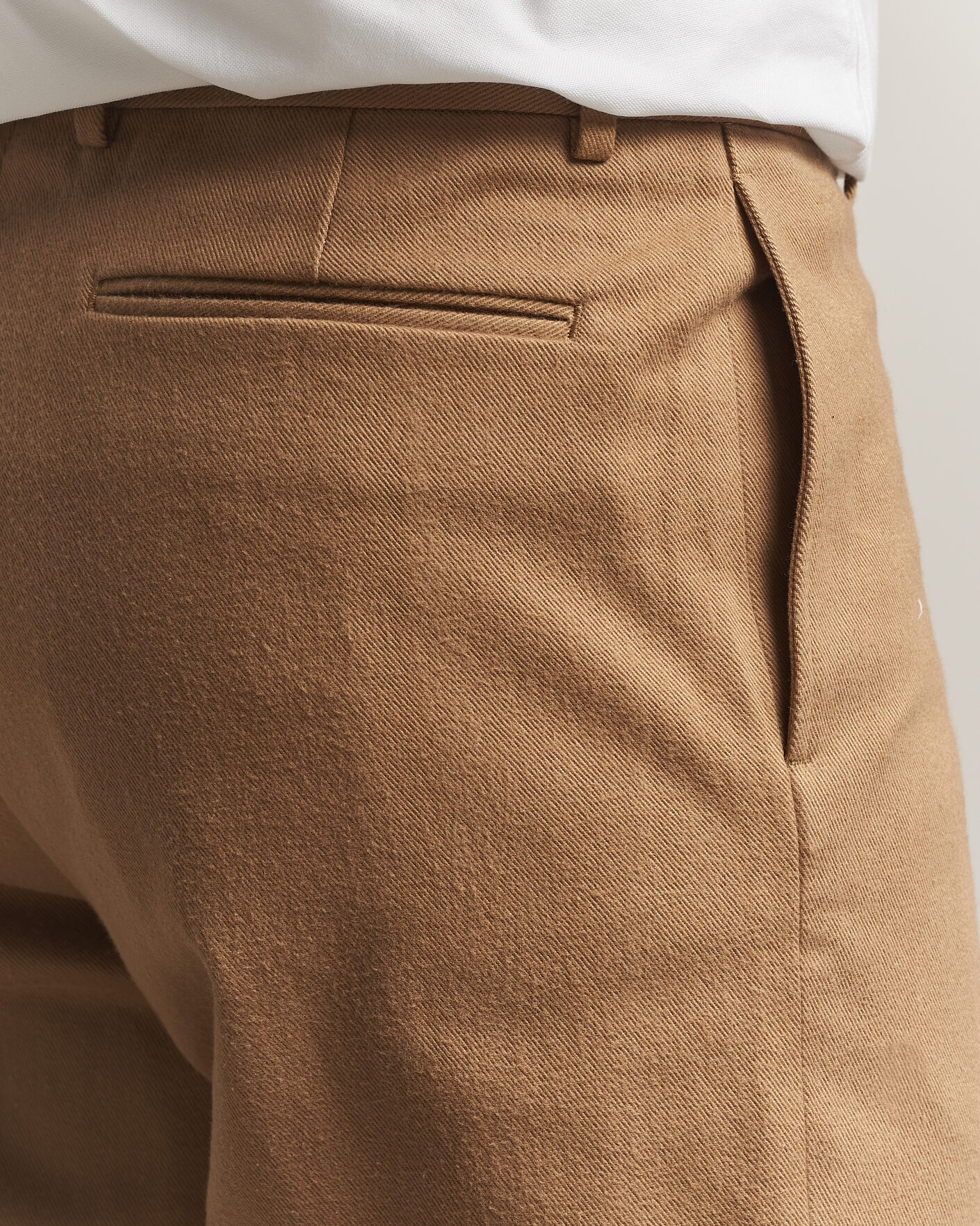 Homme | Pantalons | Kamakura Shirts | Brushed Cotton Twill Ivy Trousers Beige