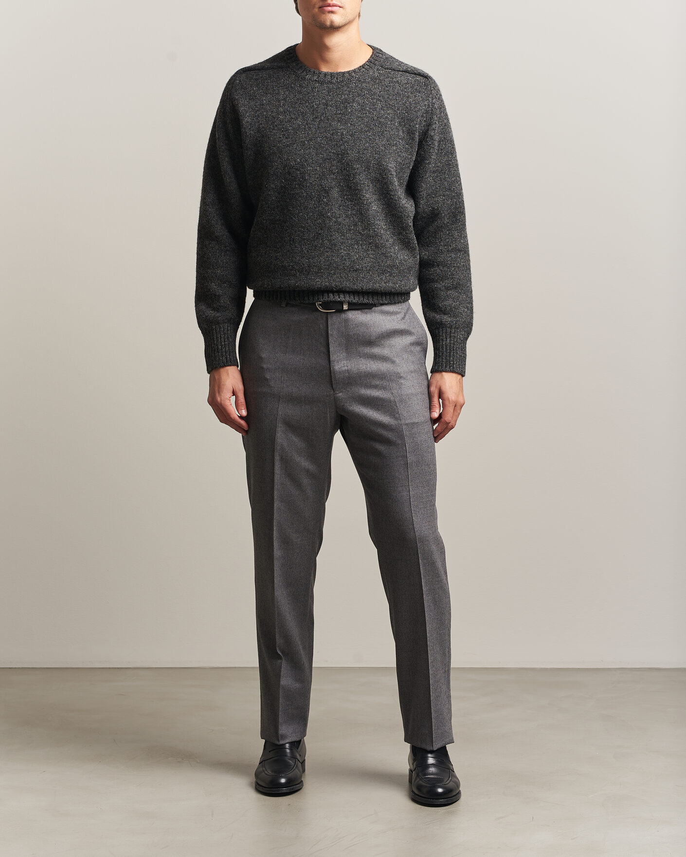 Heren | Truien | Kamakura Shirts | 5 Gauge Shetland Sweater Gray