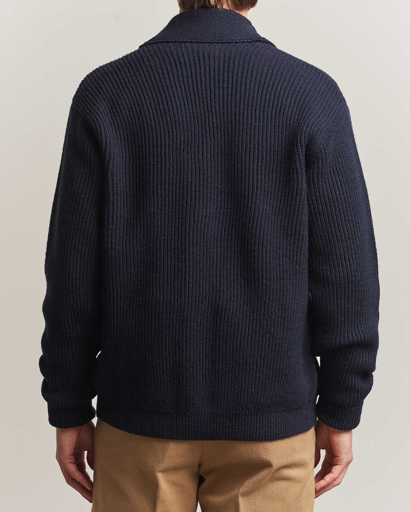 Heren | Truien | Kamakura Shirts | McQueen Shawl Collar Cardigan Navy
