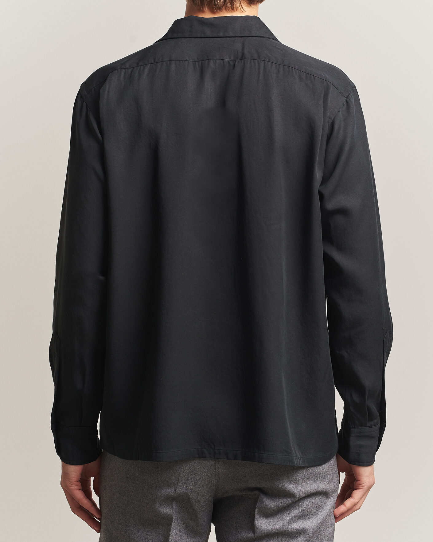 Heren | Overhemden | Kamakura Shirts | Vintage Open Collar Shirt Black