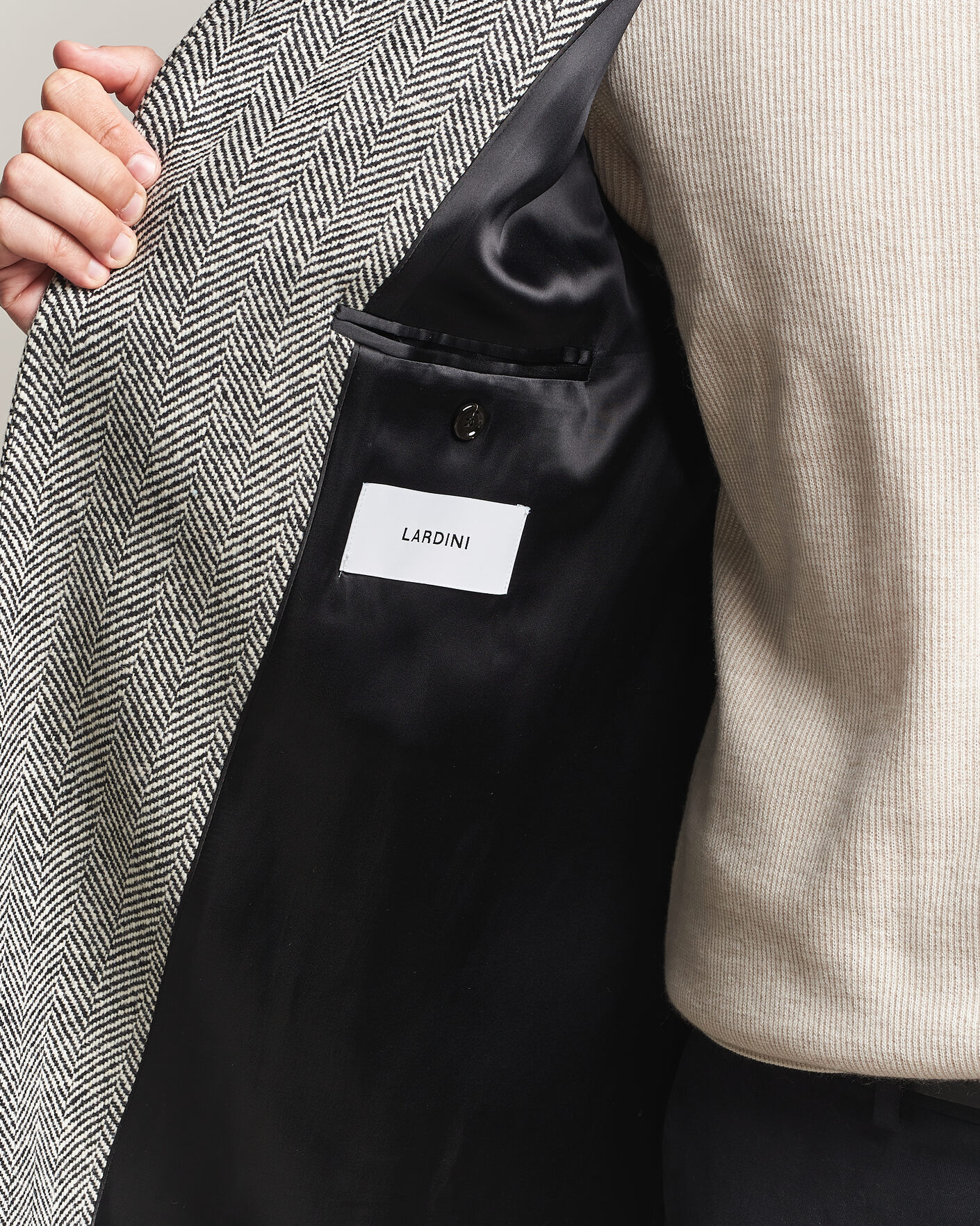 Homme | Manteaux Et Vestes | Lardini | Wool Herringbone Raglan Coat Dark Grey