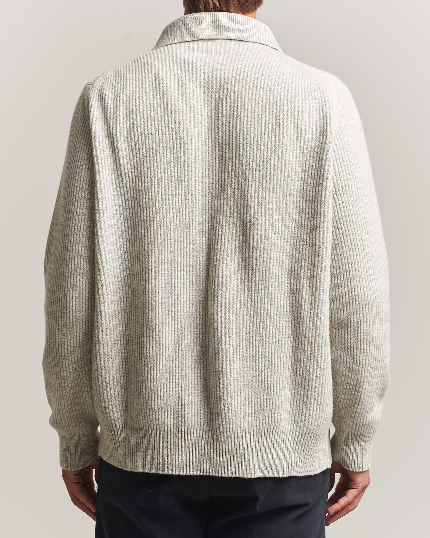 Heren | Truien | Lardini | Heavy Knitted Cardigan Light Grey