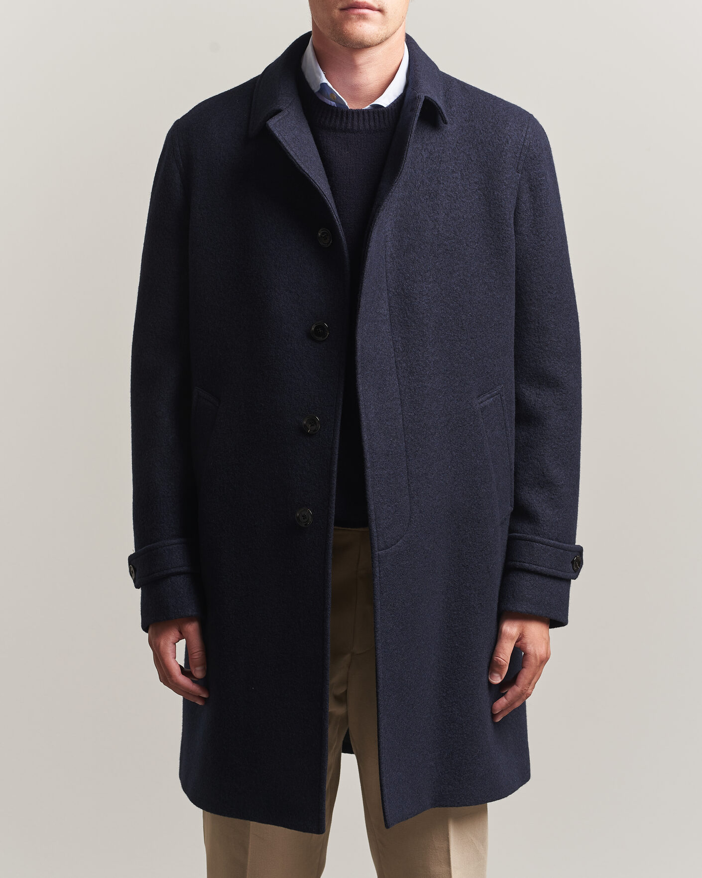 Homme | Manteaux Et Vestes | Lardini | Wool/Cashmere Boucle Car Coat Navy