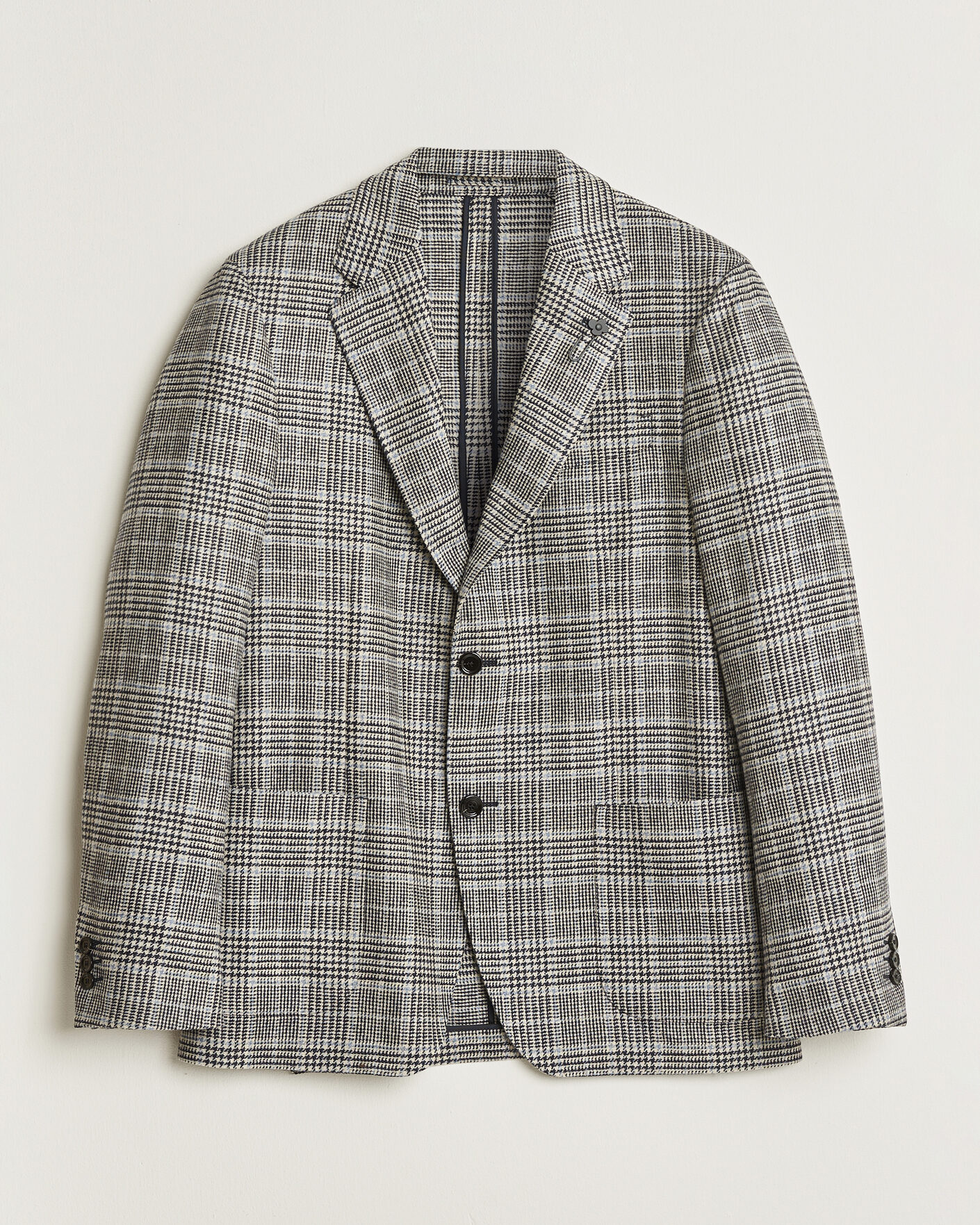 Homme | Blazers | Lardini | Wool/Cashmere Houndstooth Blazer Blue