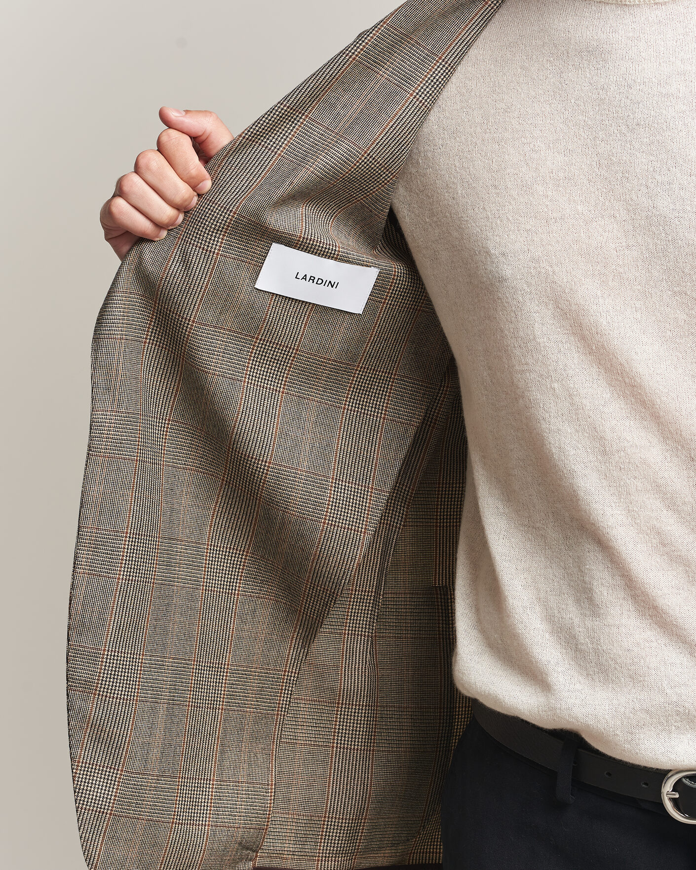 Homme | Blazers | Lardini | Wool Prince of Wales Check Blazer Brown