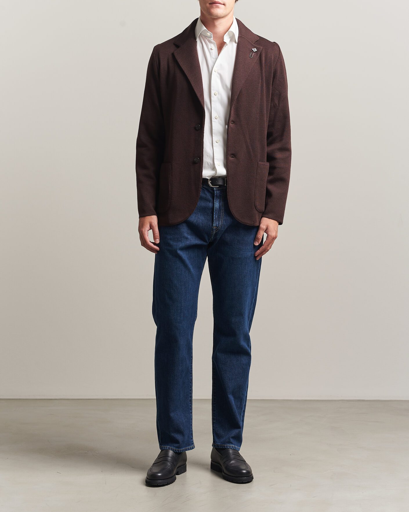 Heren | Blazers | Lardini | Knitted Wool Blazer Brown