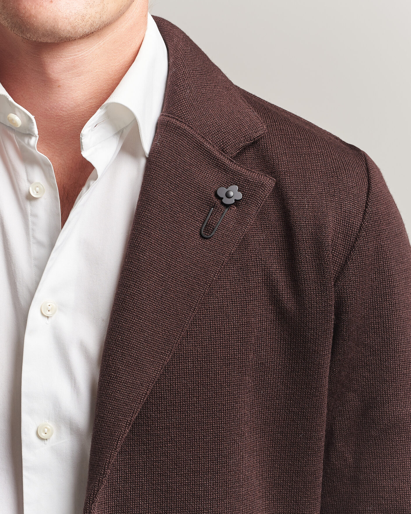 Heren | Blazers | Lardini | Knitted Wool Blazer Brown