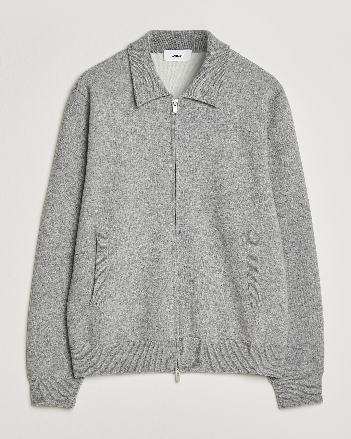 Heren | Jassen | Lardini | Knitted Wool Bomber Jacket Grey