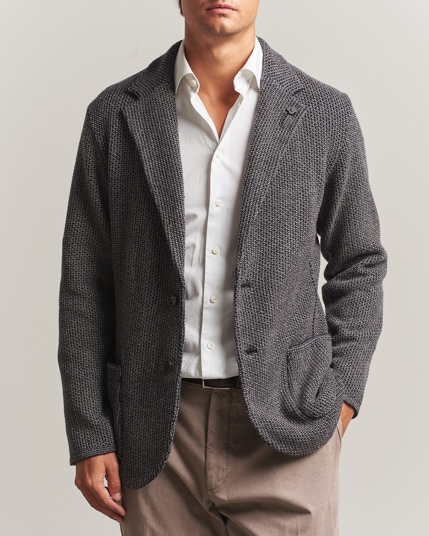 Homme | Blazers | Lardini | Structured Cashmere Blazer Navy