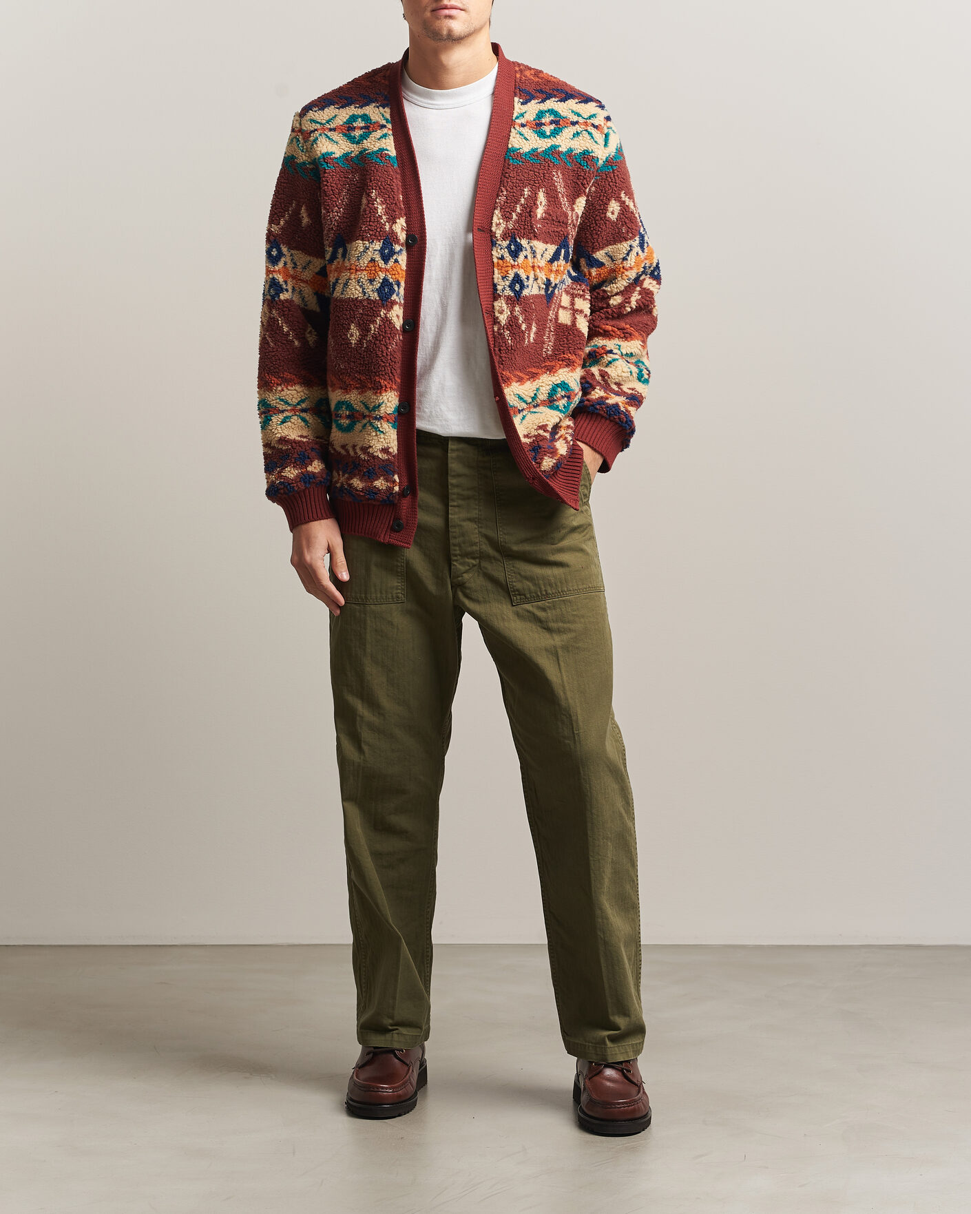 Homme | Pantalons | orSlow | Vintage Fit Herringbone Fatigue Pants Army Green