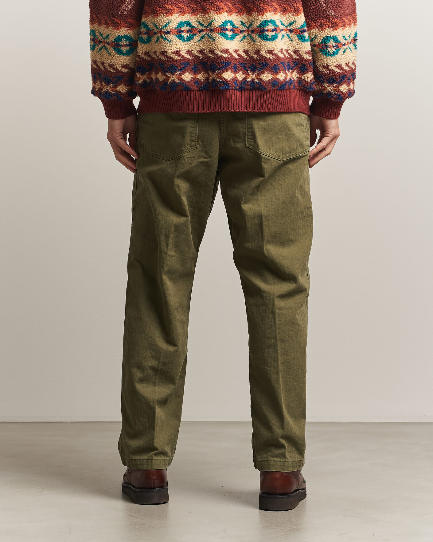 Homme | Pantalons | orSlow | Vintage Fit Herringbone Fatigue Pants Army Green