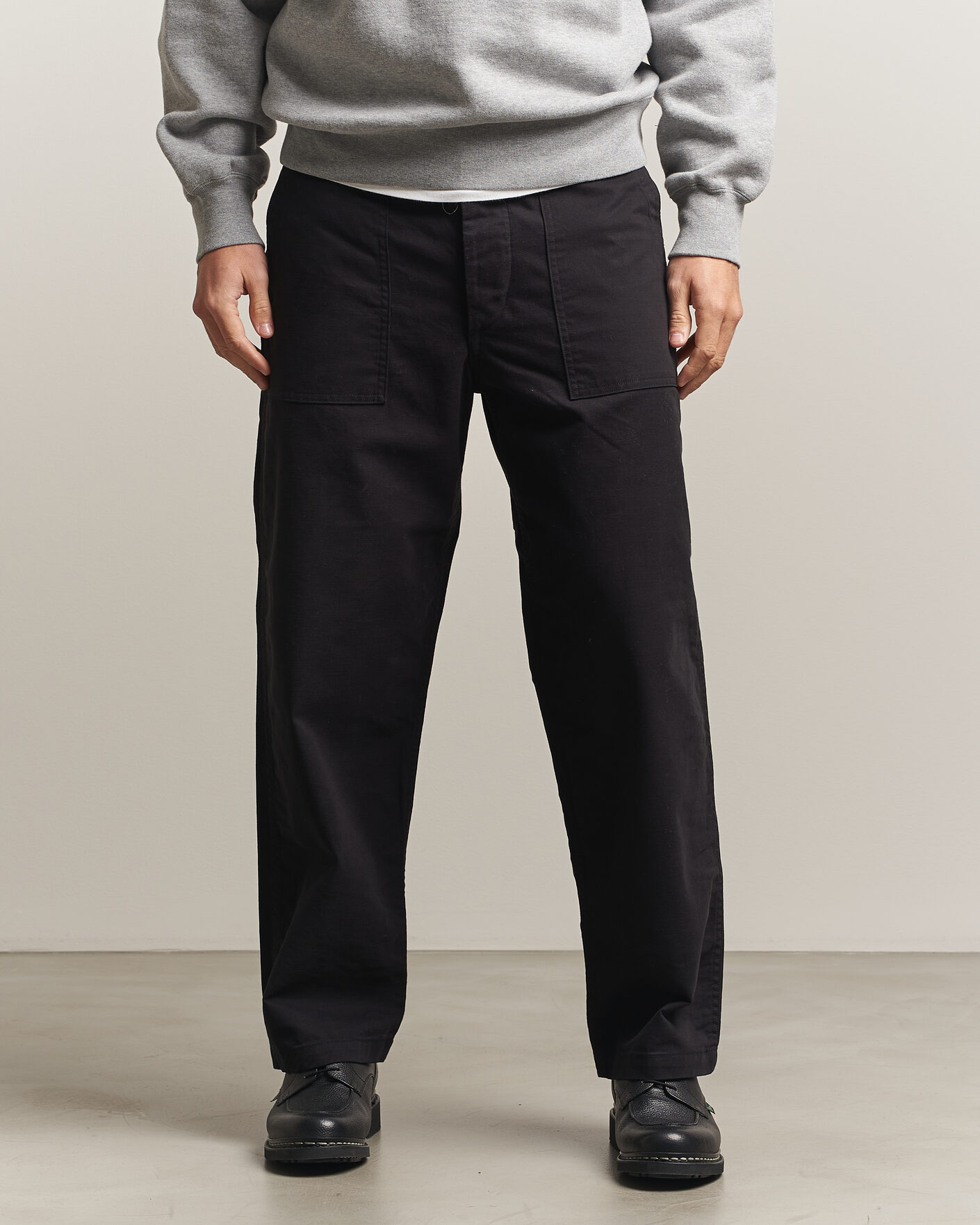 Homme | Pantalons | orSlow | Regular Fit Original Sateen Fatigue Pants Black