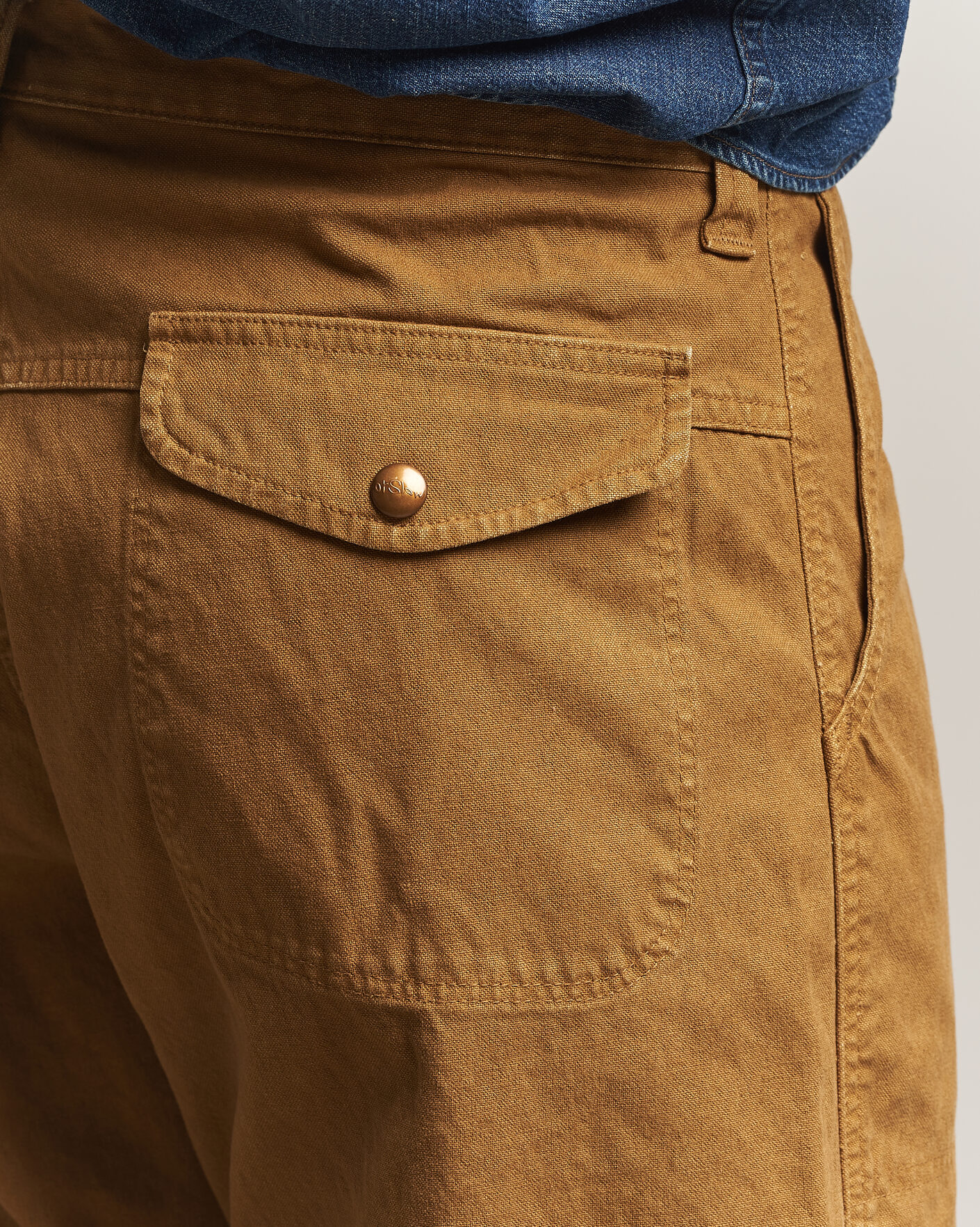 Homme | Pantalons | orSlow | Double Knee Work Trousers Brown