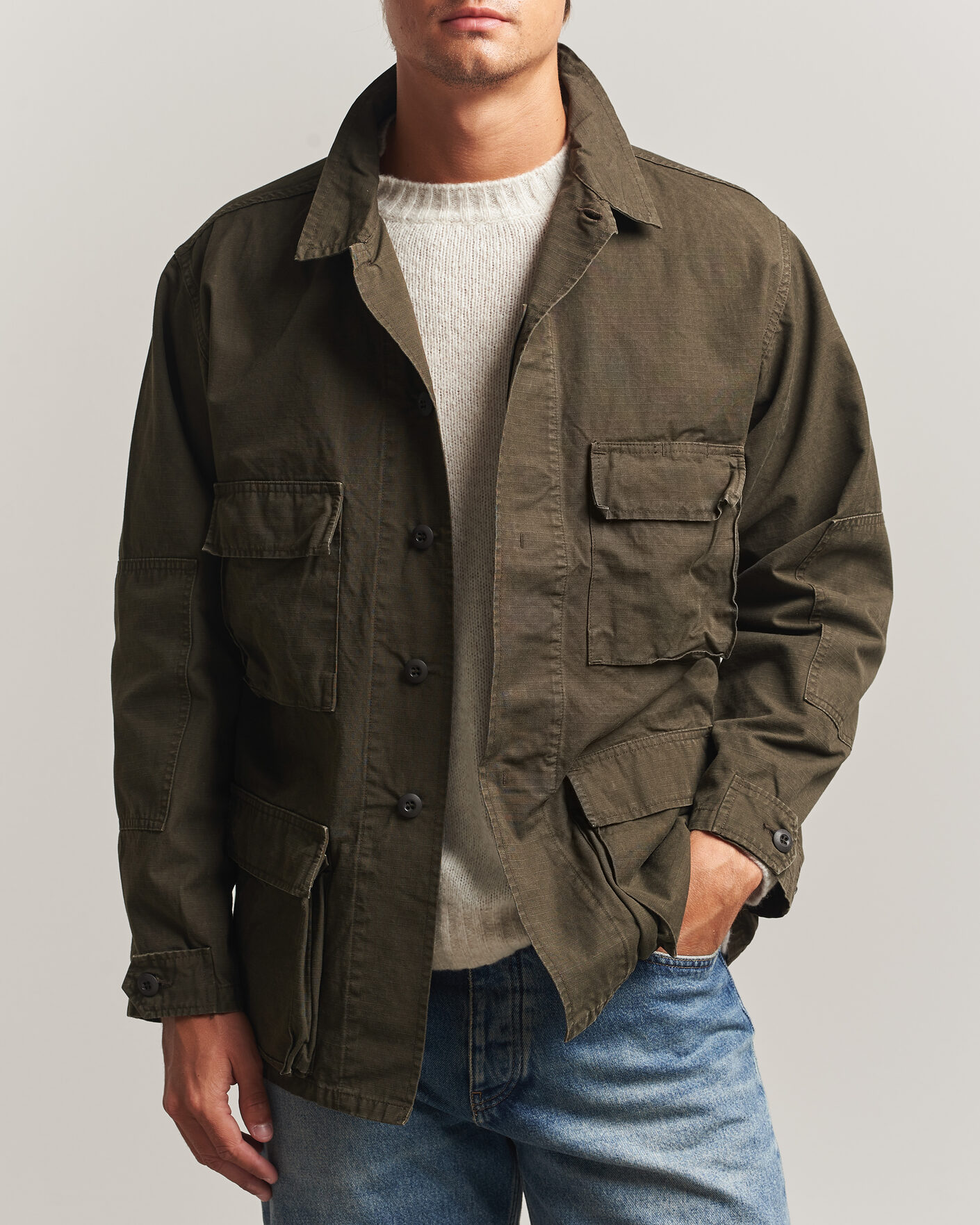 Homme | Manteaux Et Vestes | orSlow | B.D.U. Stone Washed Jacket Coffee Brown