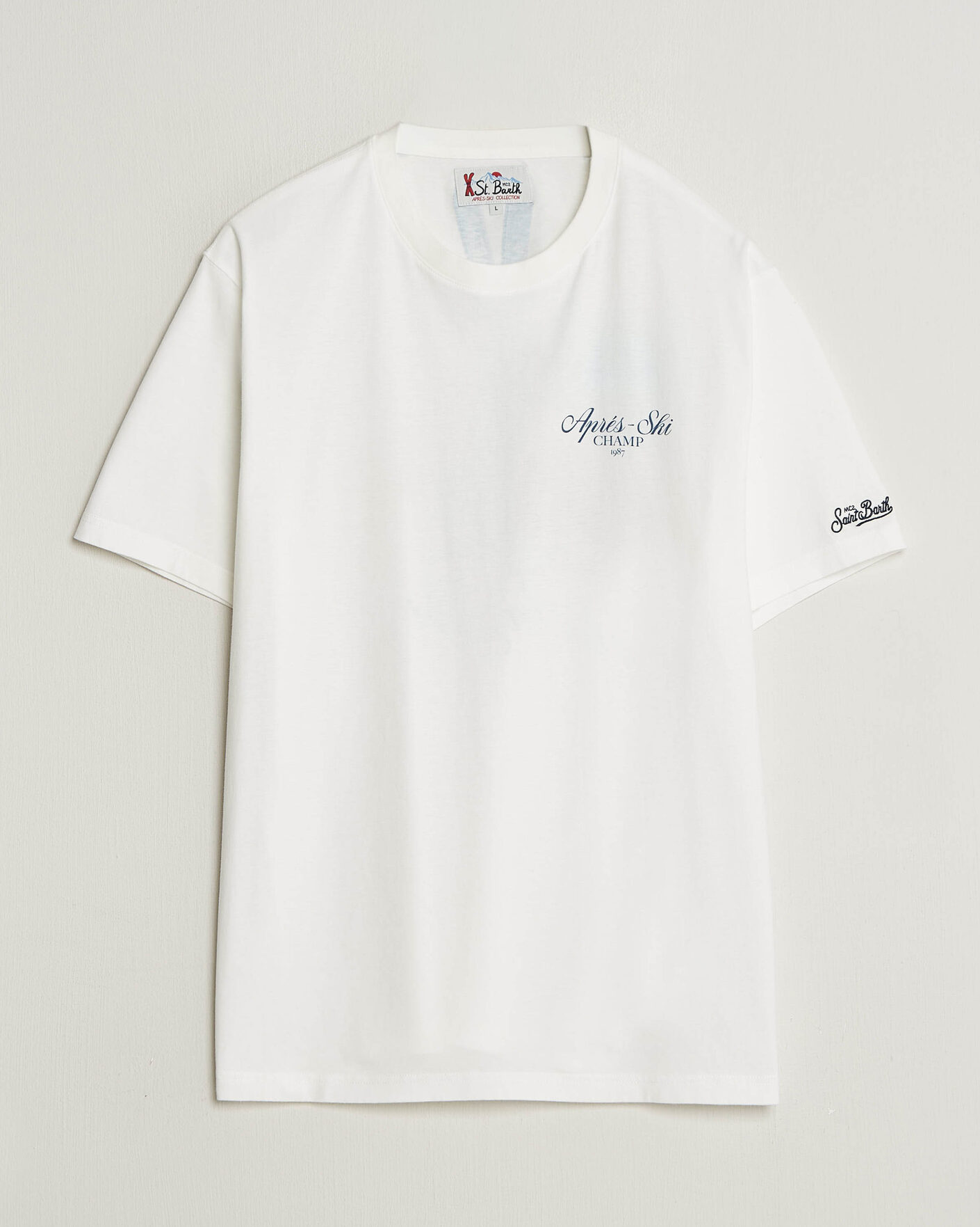 Heren | T-shirts | MC2 Saint Barth | Back Printed Cotton T-Shirt Ski Post Race