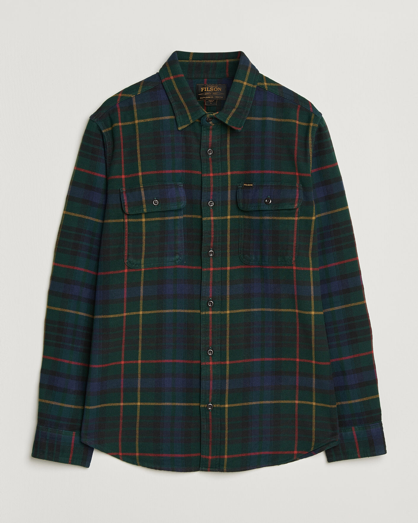 Heren | Overhemden | Filson | Vintage Flannel Work Shirt Green/Navy