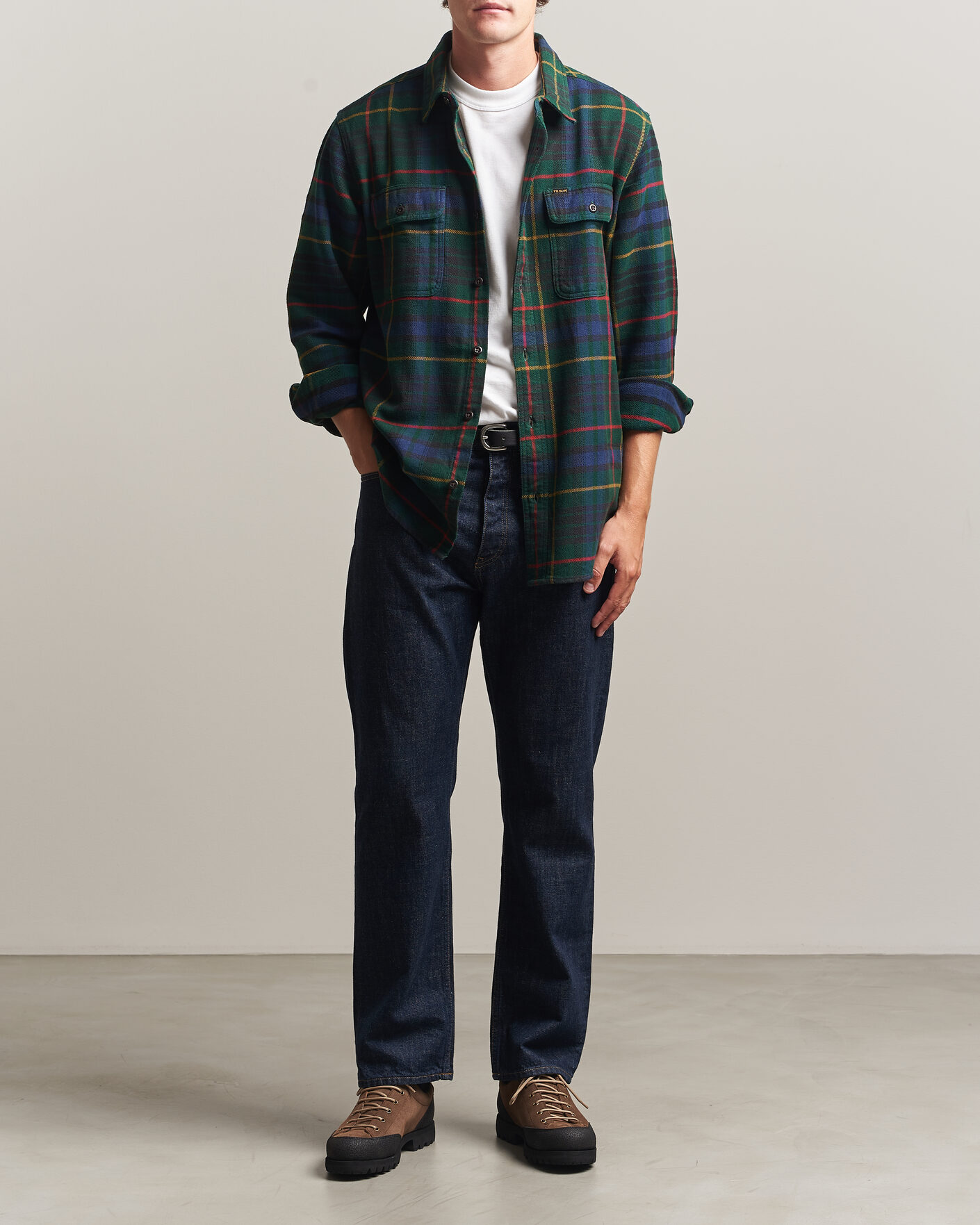 Heren | Overhemden | Filson | Vintage Flannel Work Shirt Green/Navy