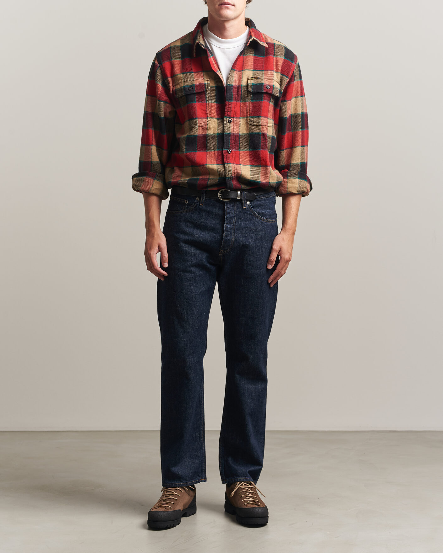 Homme | Chemises | Filson | Vintage Flannel Work Shirt Red/Cream