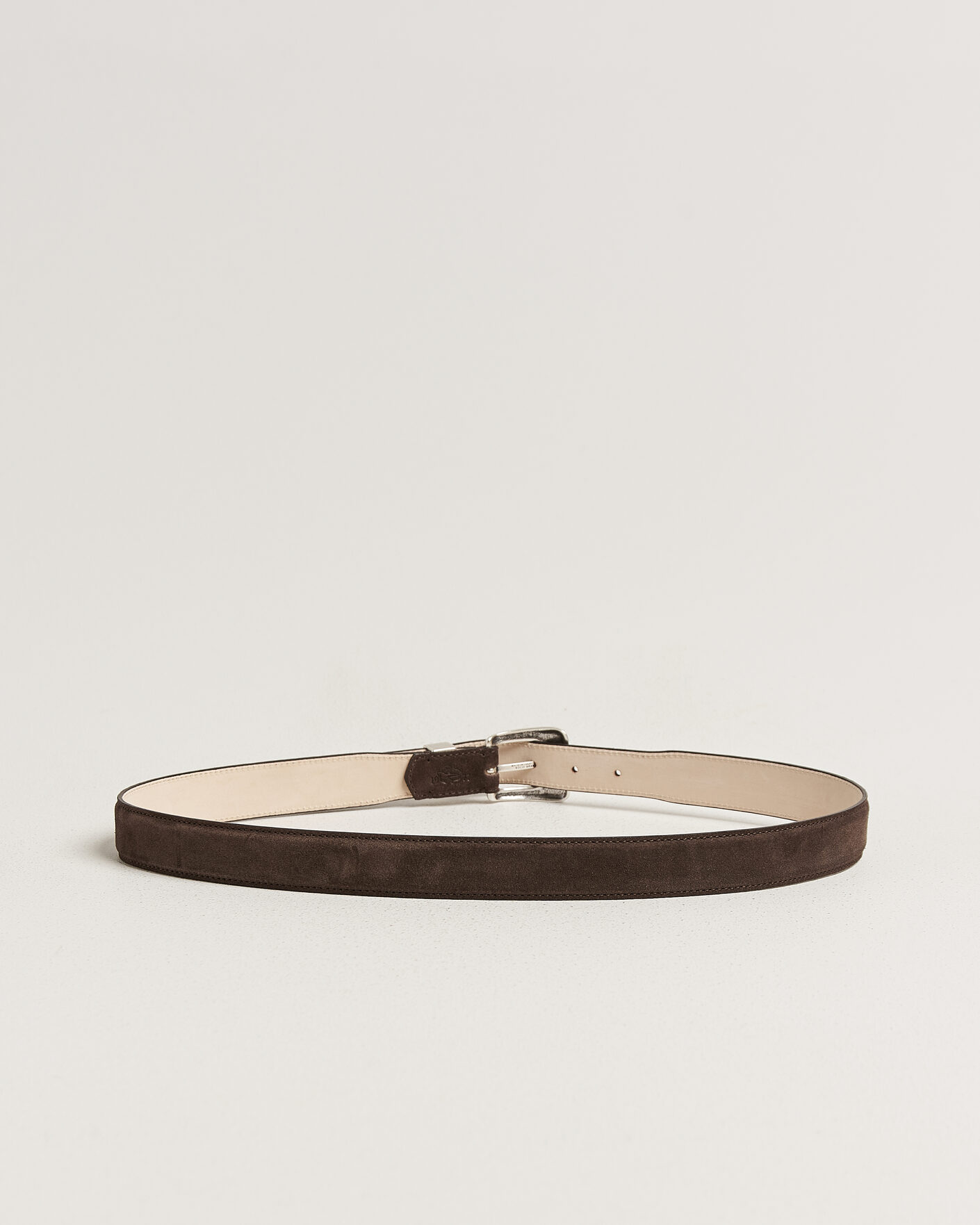 Heren | Riemen | Drake's | Suede Western Belt Dark Brown
