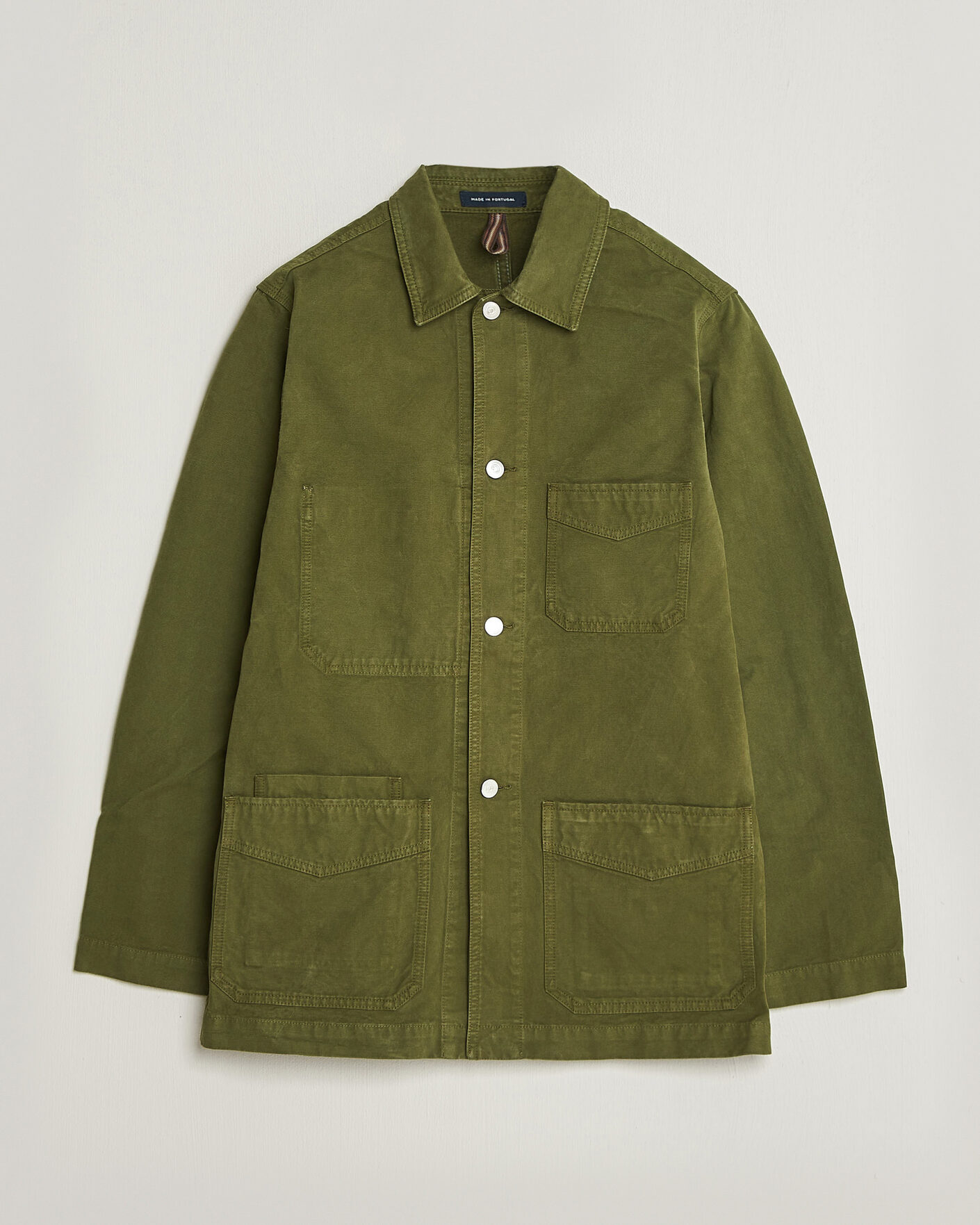 Heren | Jassen | Drake's | Duck Cotton Canvas Chore Jacket Olive