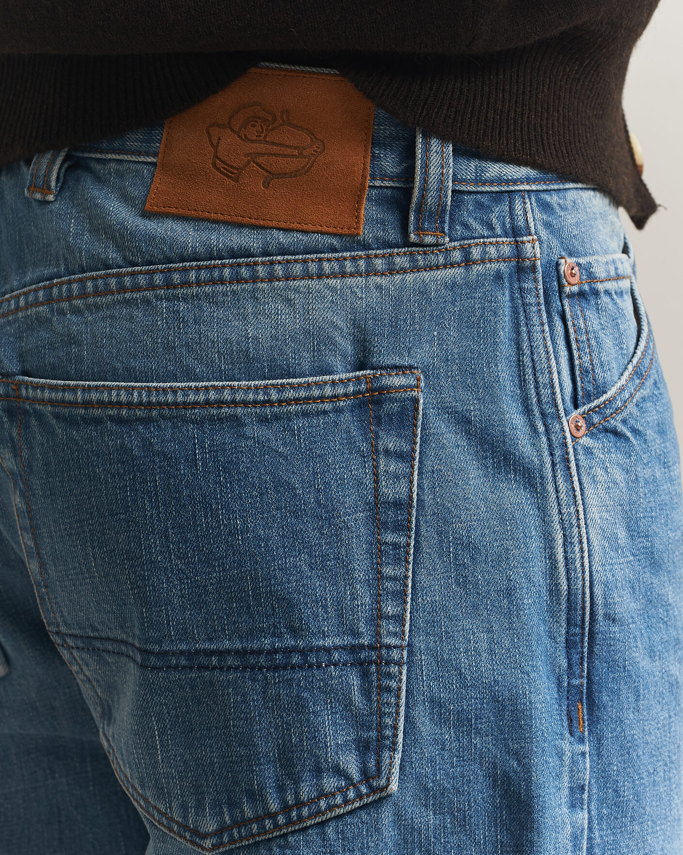 Homme | Jeans | Drake's | 5-Pocket Japanese Selvedge Denim Stone Wash