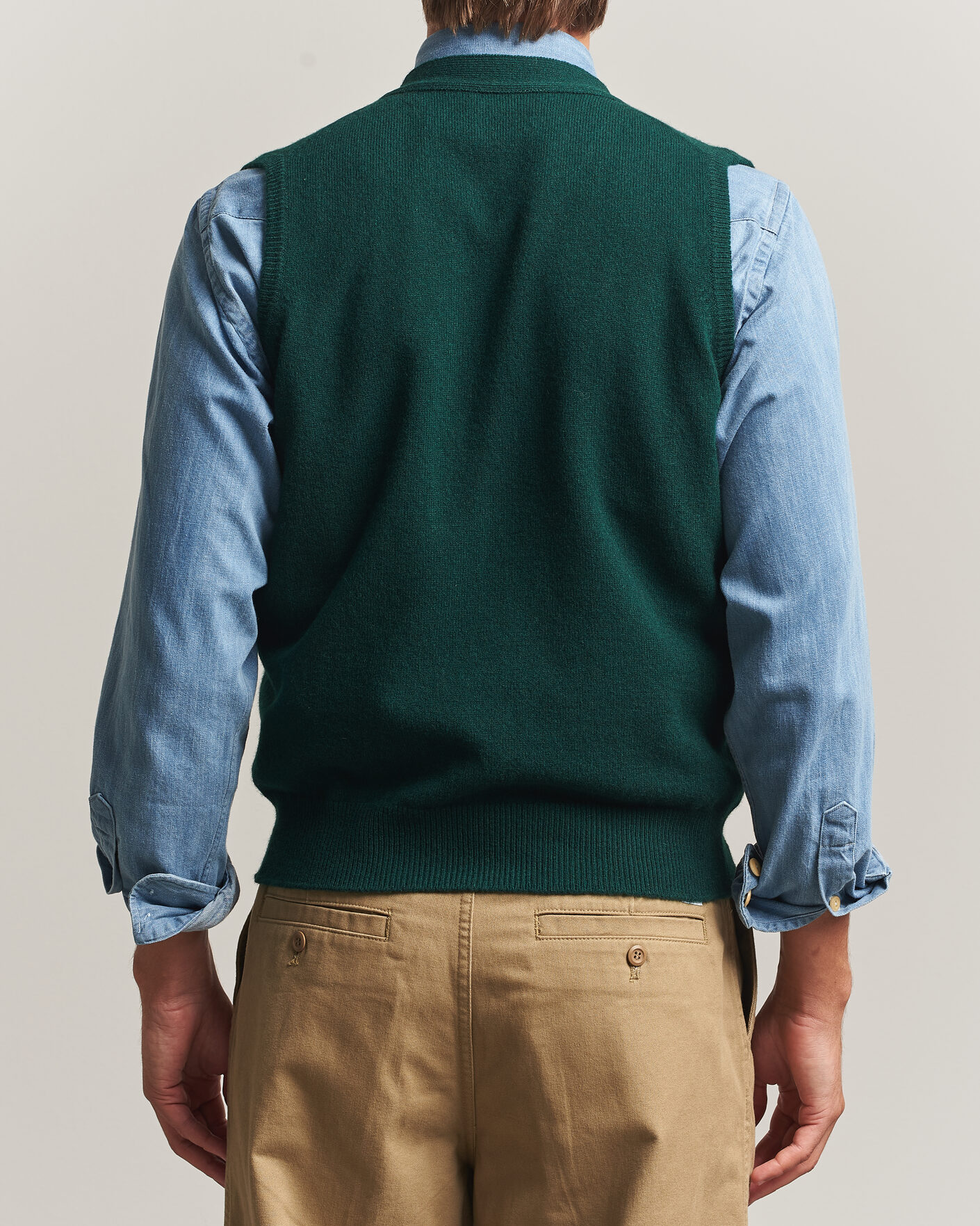 Homme | Pulls Et Tricots | Drake's | Lambswool Vest Cardigan Green