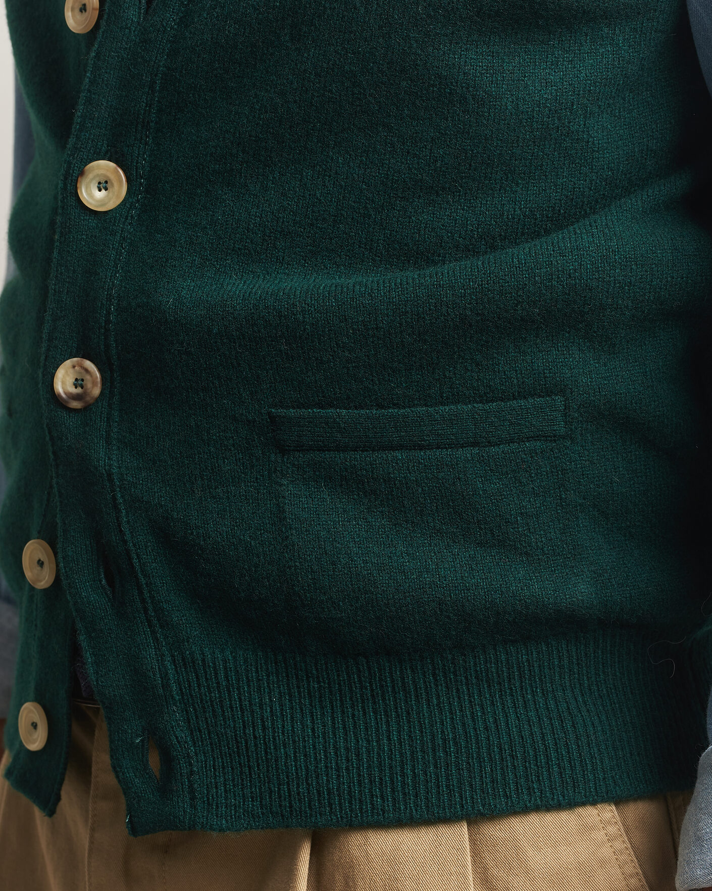 Homme | Pulls Et Tricots | Drake's | Lambswool Vest Cardigan Green