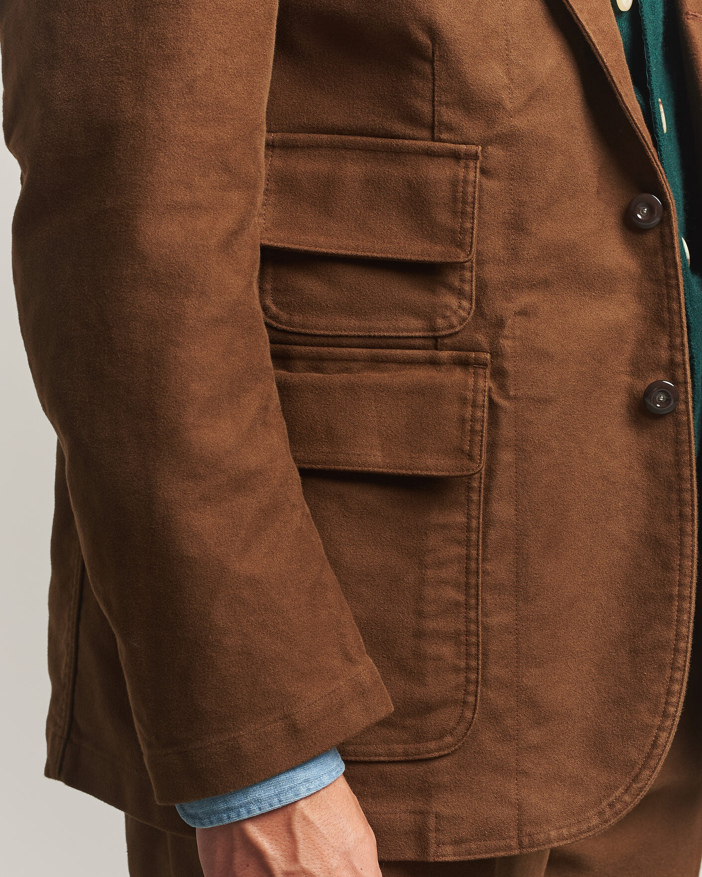 Homme | Blazers | Drake's | MKIV Japanese Moleskin Games Blazer Brown