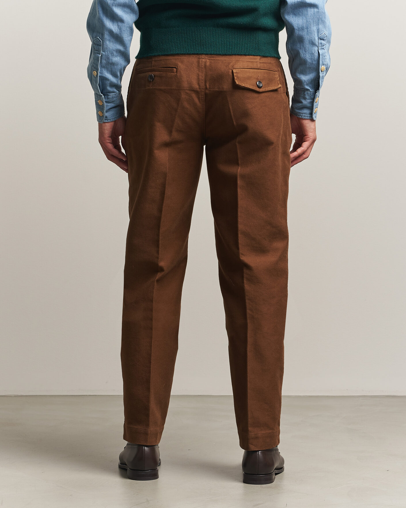 Homme | Pantalons | Drake's | MKIV Japanese Moleskin Games Trousers Brown
