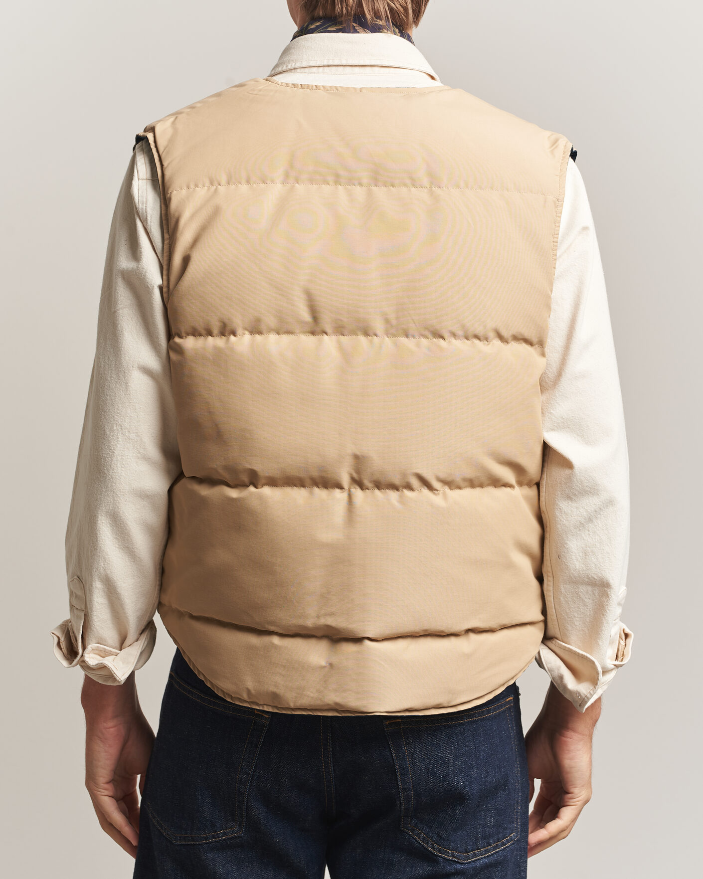 Homme | Gilets | Drake's | Reversible Down Vest Petrol/Ecru