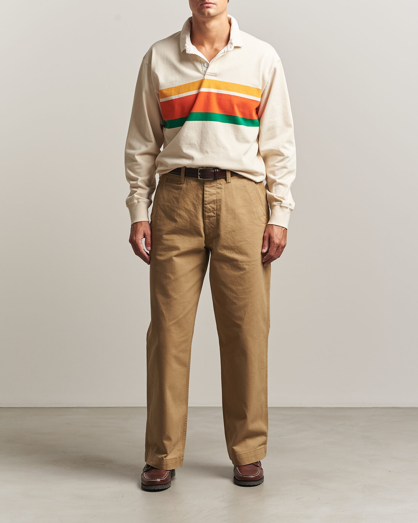 Homme | Pulls Et Tricots | Drake's | Middle Stripe Rugby Ecru