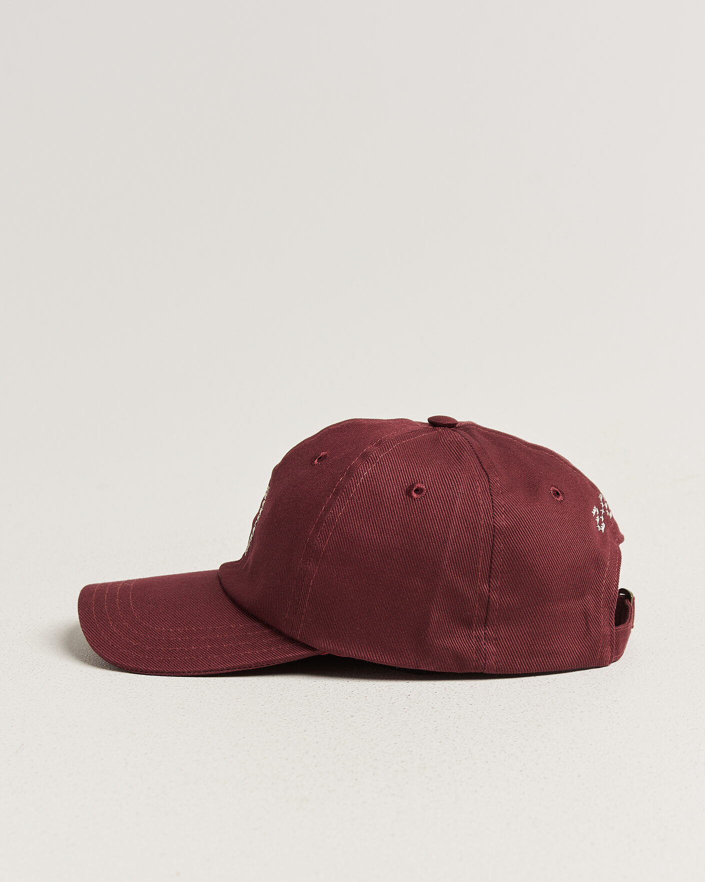 Homme | Bobs Et Casquettes | Drake's | Cross Stitch D Twill Baseball Cap Burgundy